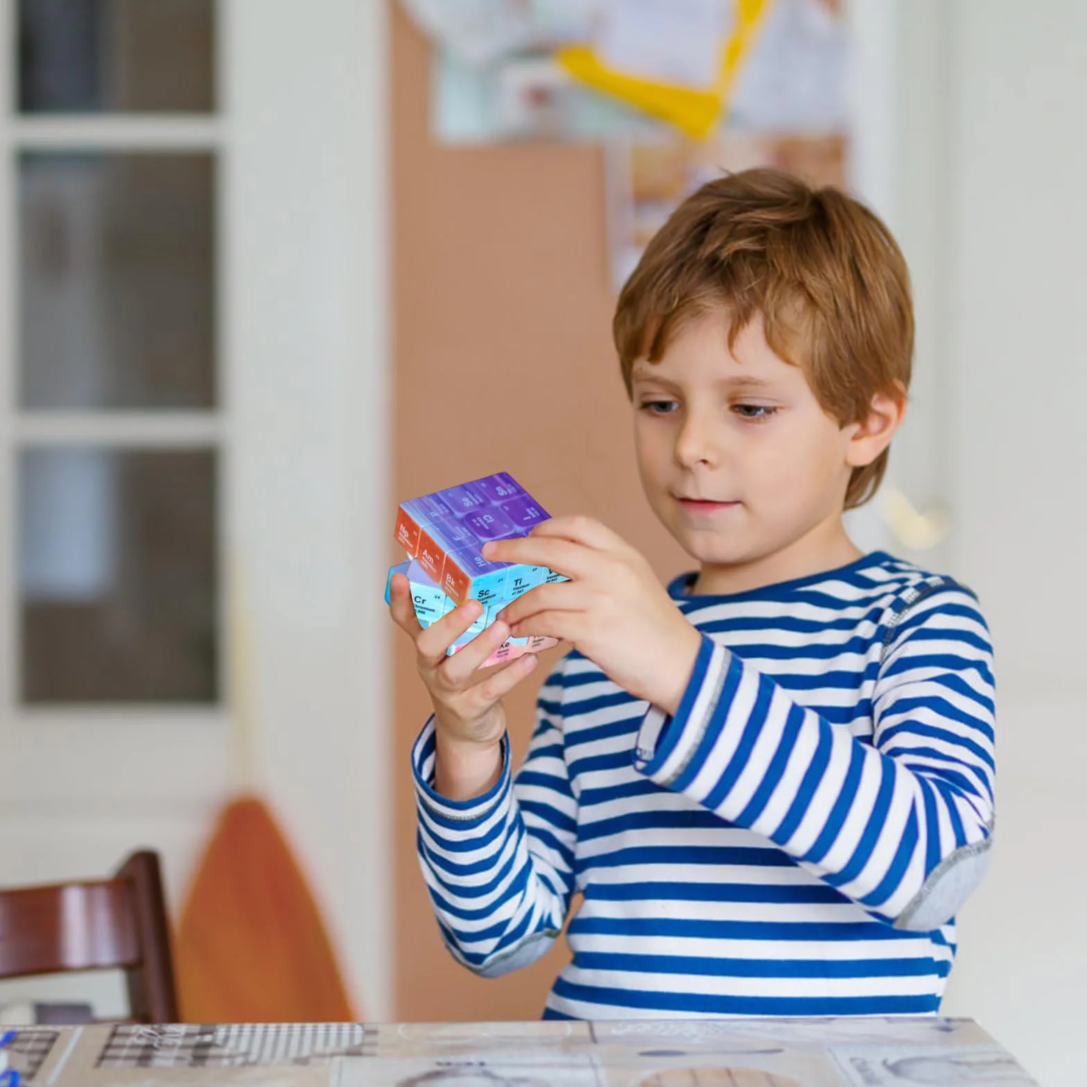 Speed Cube Kostka Rubika 3x3 Magiczna kostka z prędkością układu okresowego kostki 3x3 bez klejonych kostek zabawka puzzle szybkie i gładkie puzzle, magiczne kostki dla dzieci, dla dorosłych