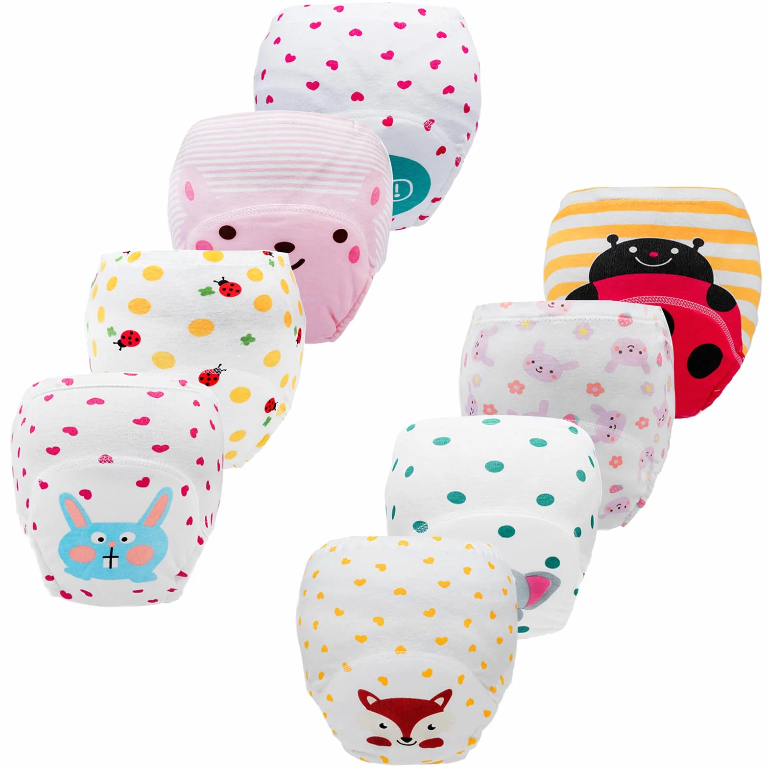 JackLoveBriefs Learning Majtki Szkolenia dla niemowląt,8 opakowań, 1-5 lat