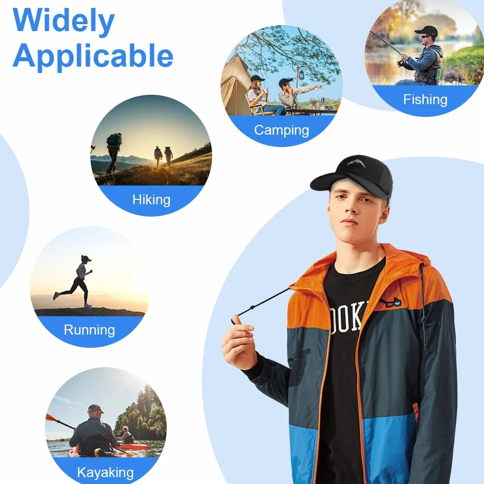 AUYAO Czapka baseballowa unisex, składana, regulowana, z płótna, męska, damska, casual, oddychająca, czarna, ochrona przeciwsłoneczna, czapka sportowa, na świeżym powietrzu, czapki, męskie czapki