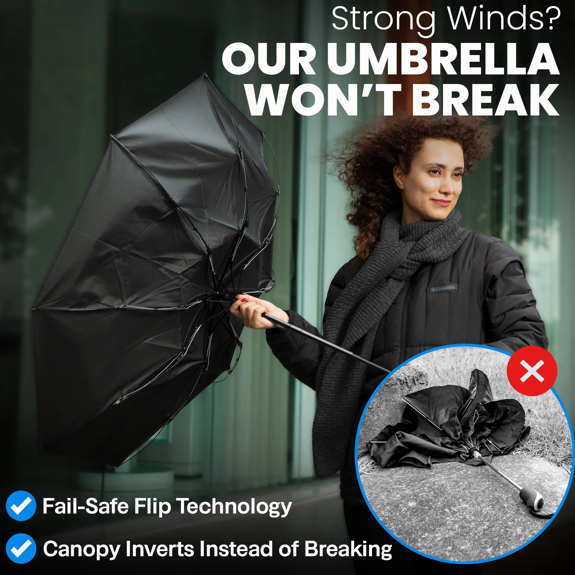 Rain-Mate Kompaktowy parasol podróżny, przenośny, składany, wiatroszczelny mini parasol, przycisk automatycznego otwierania i zamykania oraz 9 wzmocnionych żebrami baldachim