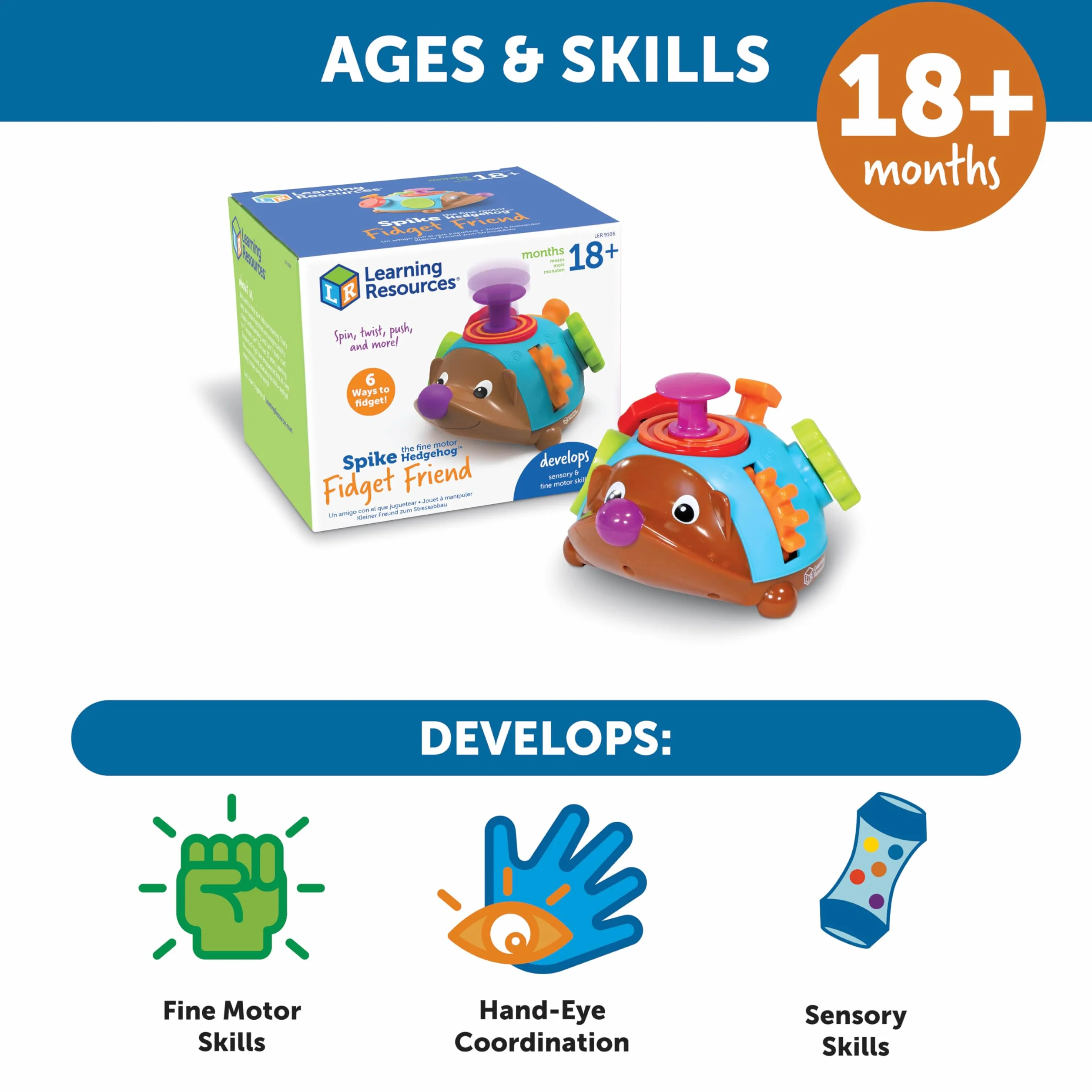 Learning Resources Spike The Fine motor Hedgehog Denerwować Przyjaciel Zabawka