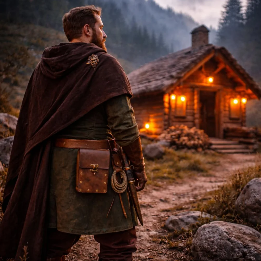 Średniowieczny pas GüRtel, akcesorium piratów, średniowieczna torba, skórzany pasek, renesans, cosplay, akcesoria kostiumowe, modna, skórzana torba, brązowy