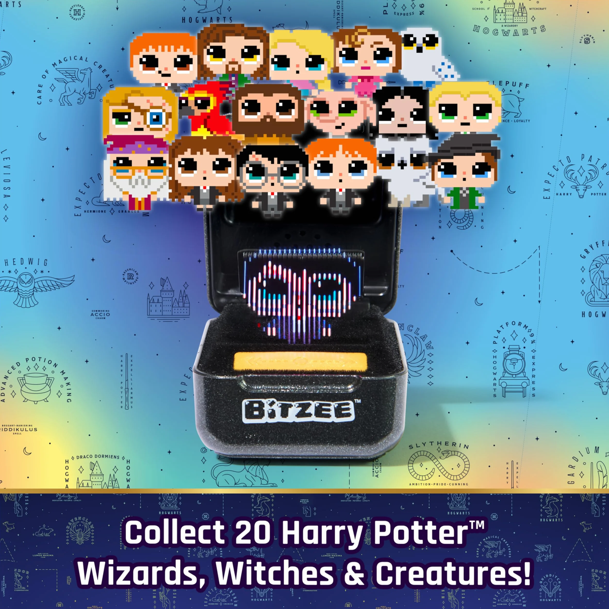 Wizarding World Bitzee Harry Potter - interaktywna zabawka z 20 wirtualnymi postaciami z Harry'ego Pottera, które reagują na ruch, przedmiot kolekcjonerski o magicznym wzornictwie, zabawka dla dzieci