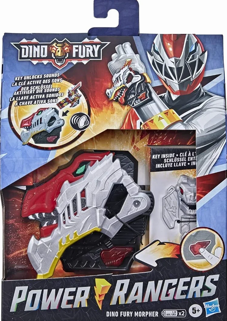 Power Rangers Dino Fury Morpher Elektroniczna zabawka ze światłami i dźwiękami zawiera Dino Fury Key inspirowany programem telewizyjnym