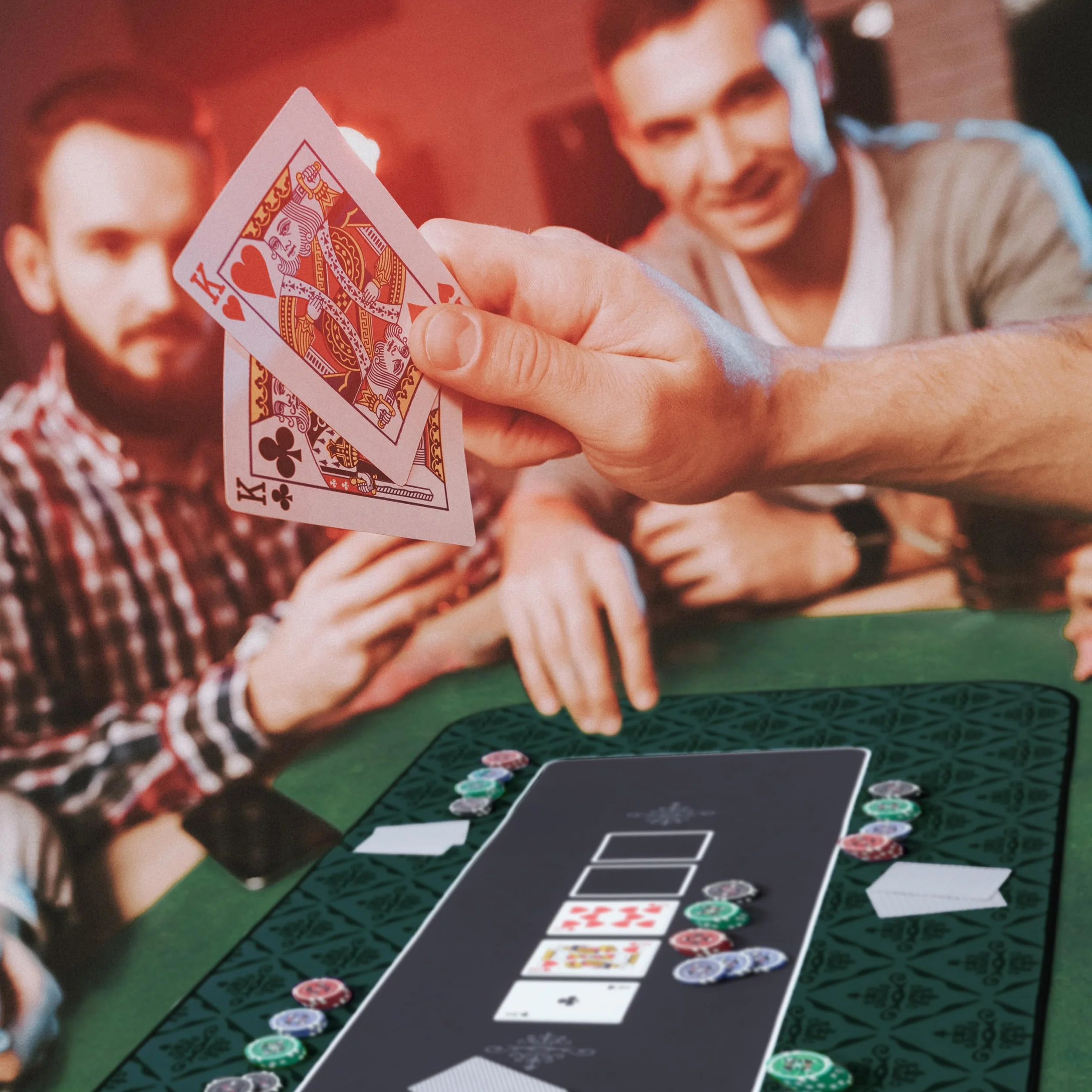Relaxdays Texas Holdem mata do pokera 100 x 60 cm, podkładka antypoślizgowa, poliester, akcesoria do pokera, zielona