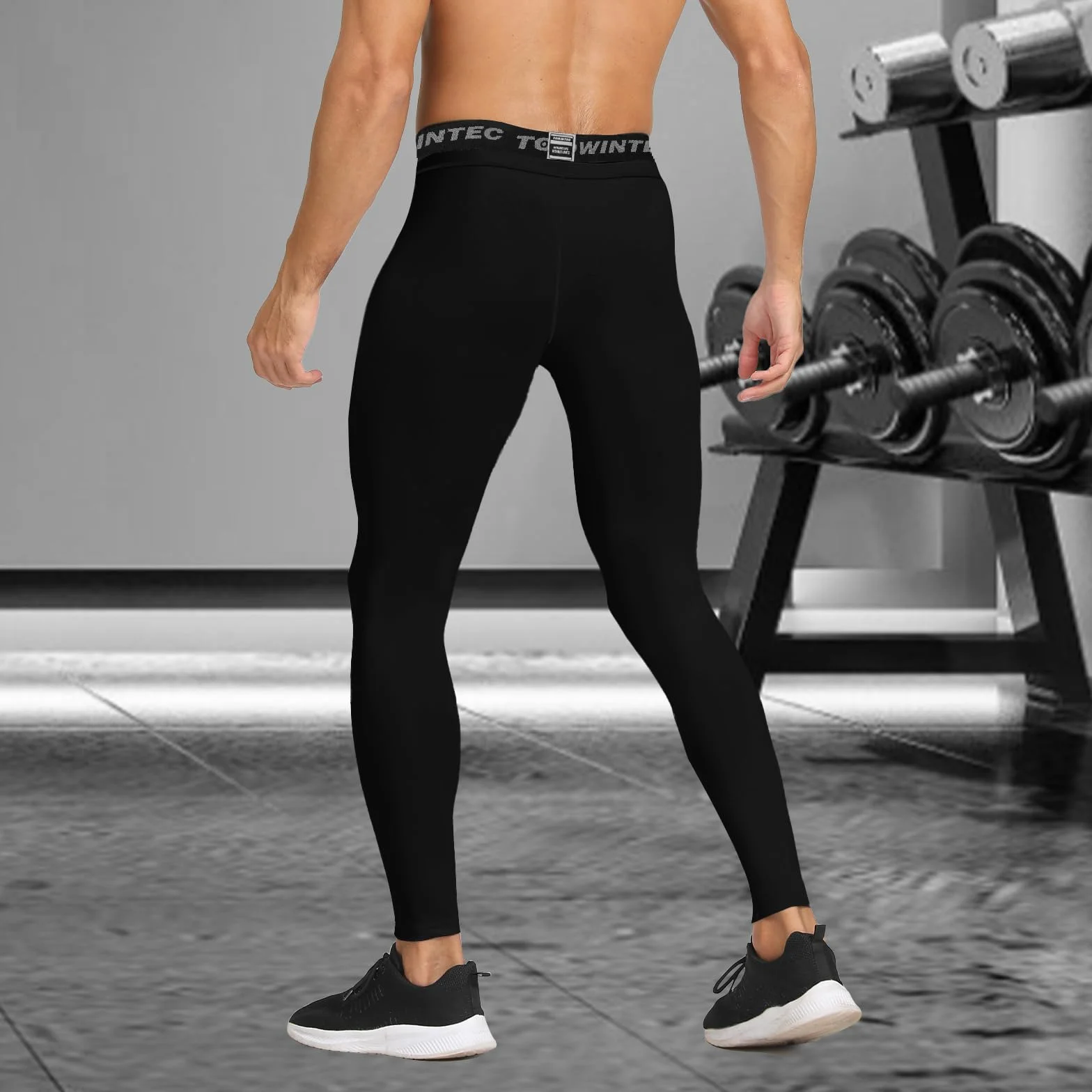 Męskie spodnie kompresyjne Szybkoschnące Baselayer długie sportowe lekkie oddychające legginsy spodnie do biegania obcisłe rozciągliwe rajstopy do koszykówki fitness jogging