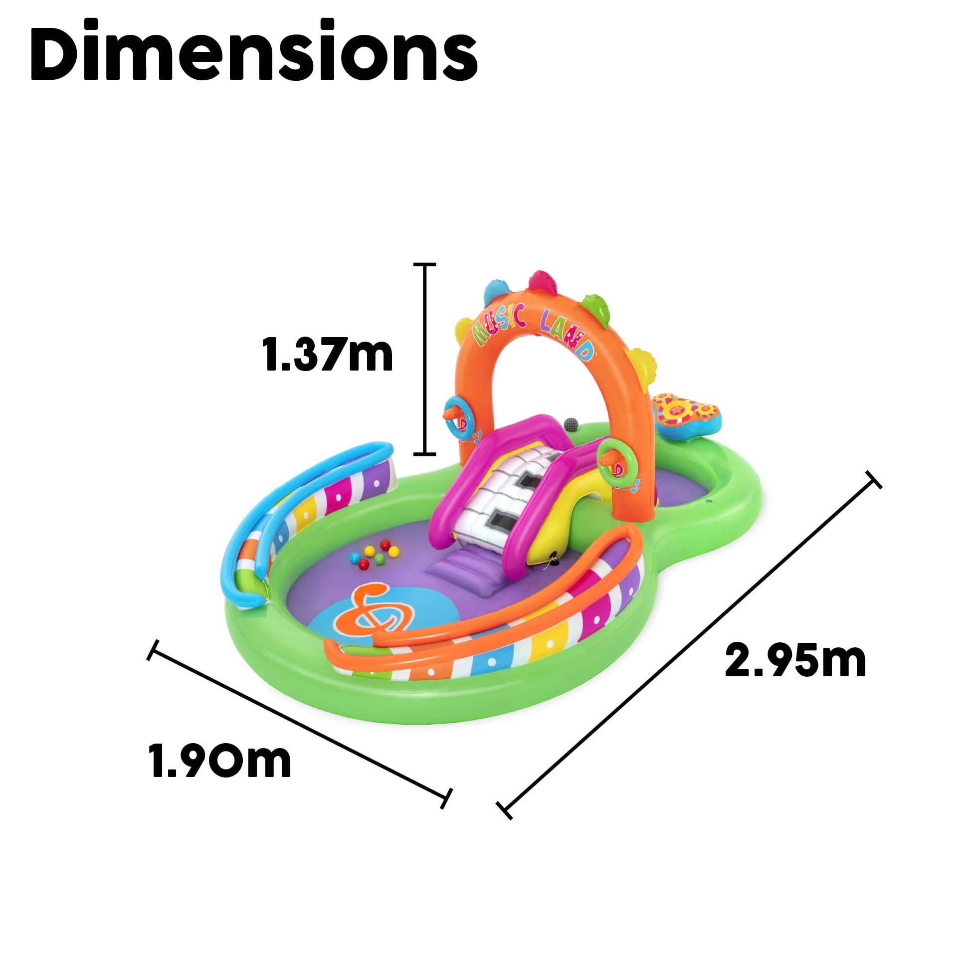 Bestway 1053117Xxx21 9'8" X 6'3" X 54"/2.95M X 1.90M X 1.37M Sing 'N Splash Play Center