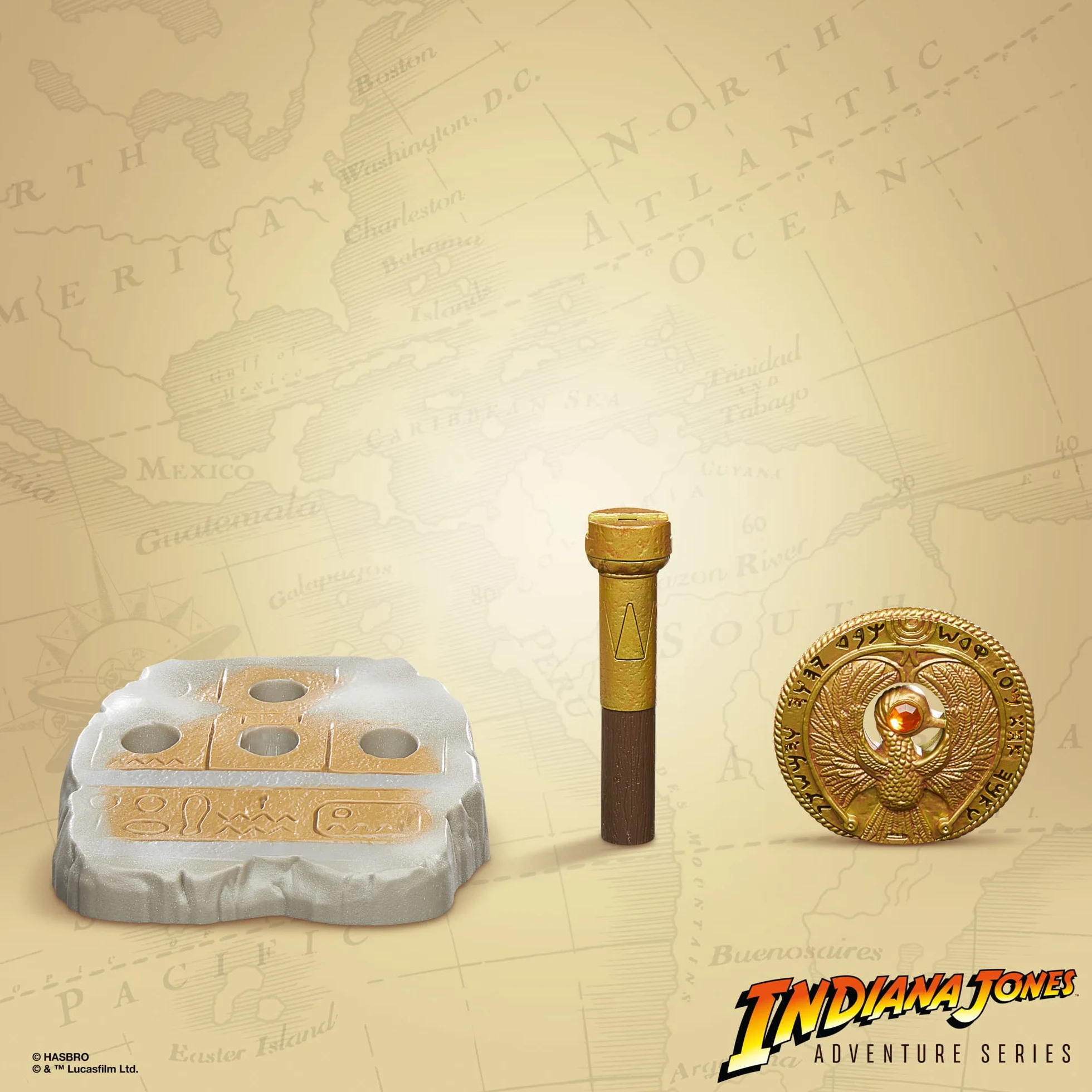 Hasbro Indiana Jones and the Raiders of Lost Ark Adventure Series Staff Ra nakrycie głowy, lekki FX, kostium, F8033, wielokolorowy