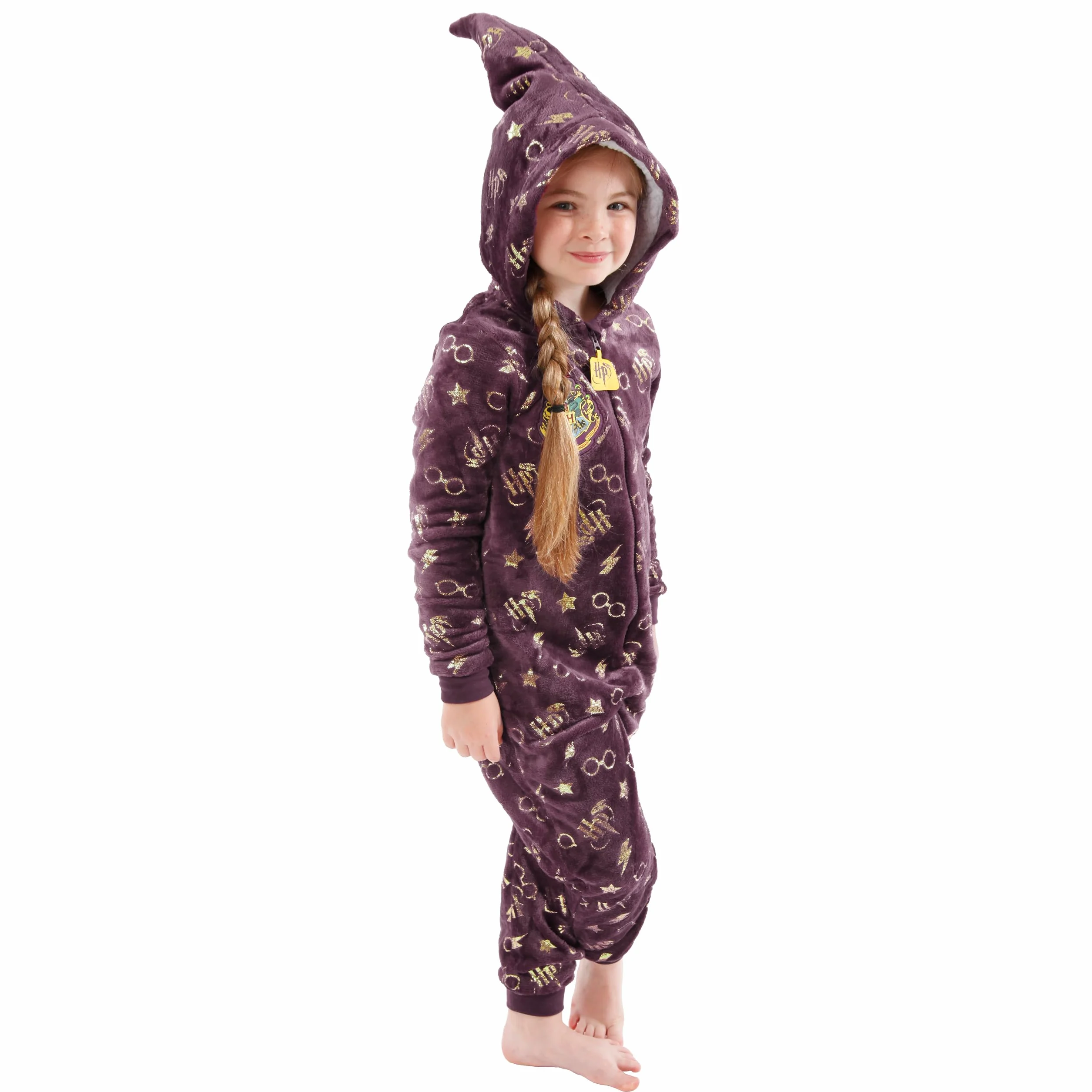 Onesie Harry Potter dla dziewczynek | Onesie dla dziewcząt z Hogwartu | Piżamy Gryffindor dla dziewczynek | 5 do 13 lat | Oficjalny towar