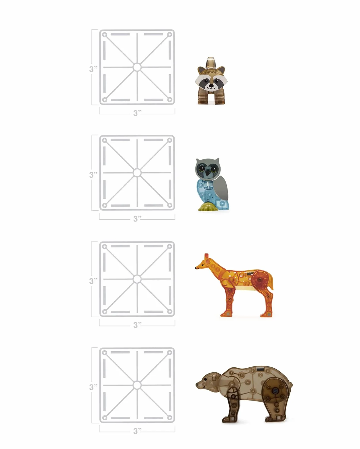Magna-Tiles - Forest Animals zestaw 25 szt. - (90224)