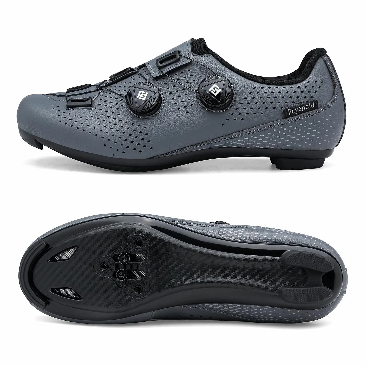 Feyenold Męskie buty rowerowe, damskie, buty rowerowe, kompatybilne z pedałami SPD-SL i kompatybilna instalacja, SPD/Look KEO Cleats buty jeździeckie