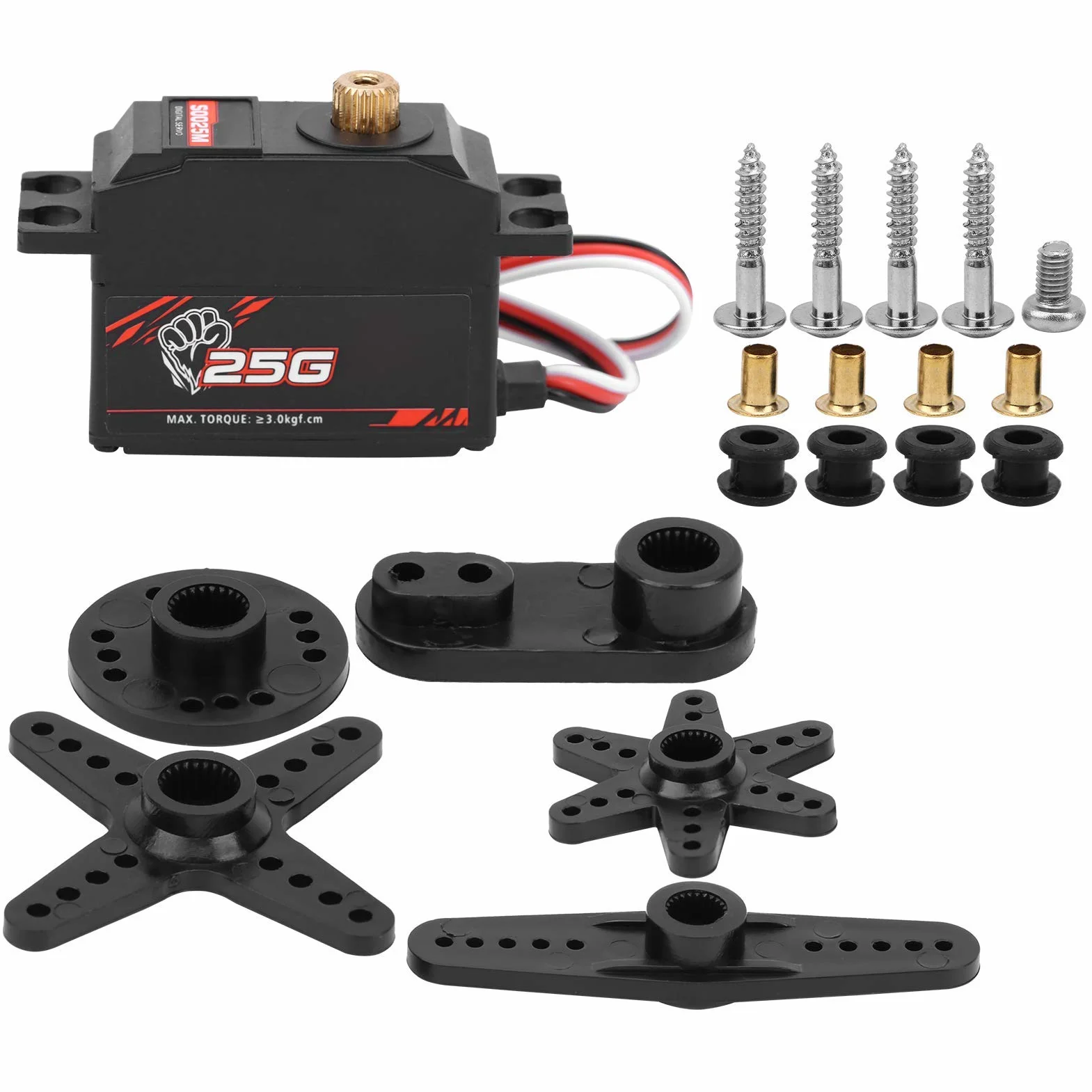 VGEBY Servo Digital Servo S0025M 25 g metalowy zębatka cyfrowa serwo część zamienna akcesorium do modelu łodzi samochodowych 1/12 RC