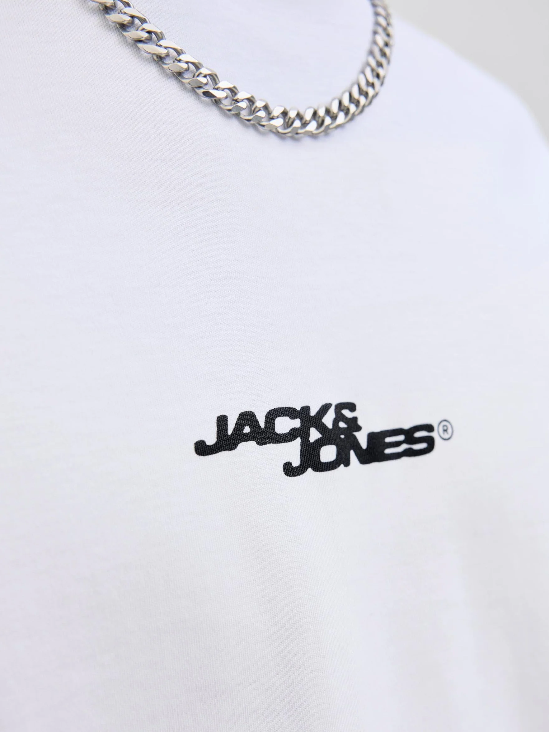 JACK & JONES Męska koszulka Jcosago Photo Back Tee SS Crew Neck, Bright White, M