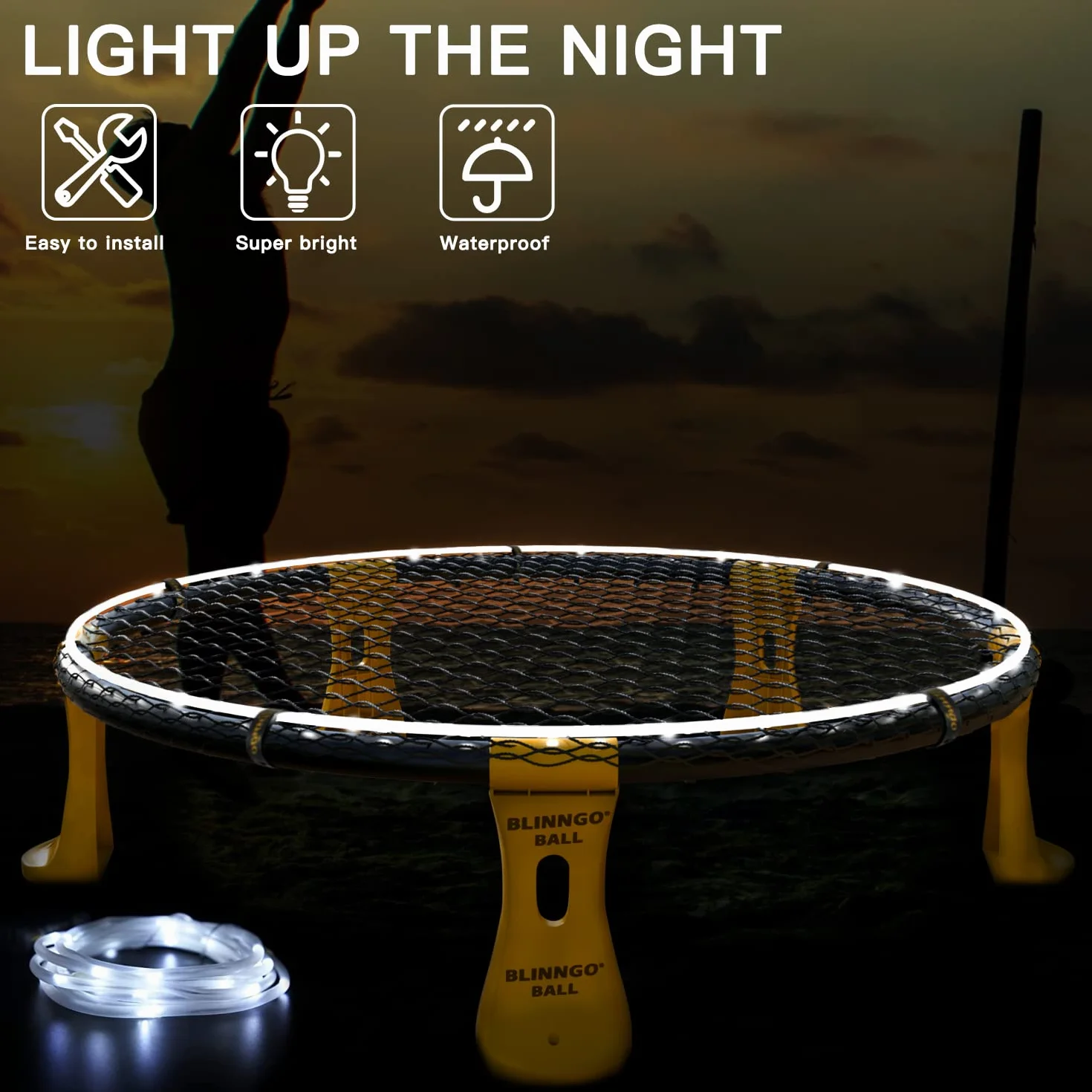 Blinngoball Outdoor zestaw do gry zespołowej składający się z dwie sieci, 3 piłek, torba, pompki do piłek z 1 igłą i instrukcji obsługi i więcej