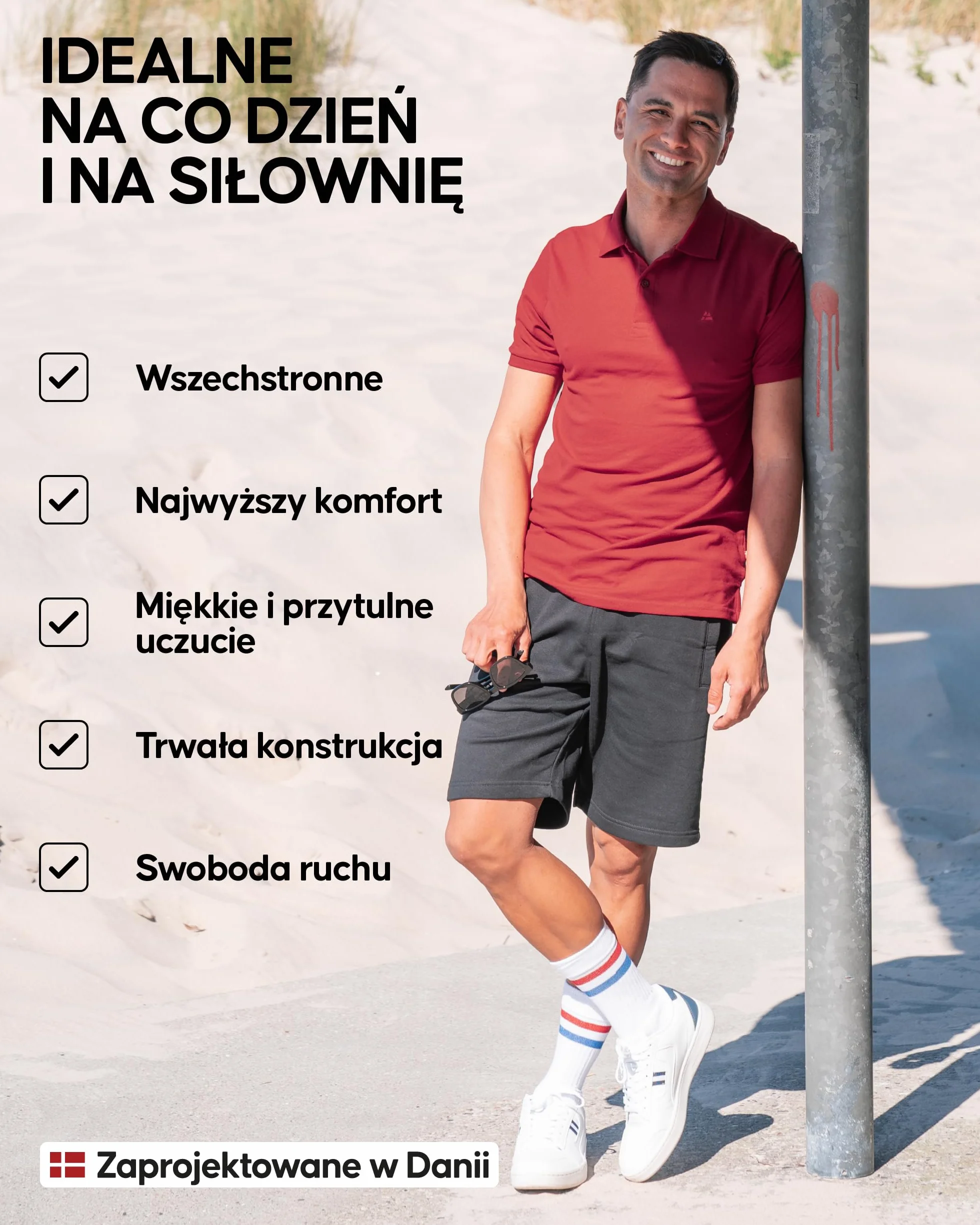 DANISH ENDURANCE Spodenki Dresowe Męskie, Joggery dla Mężczyzn z Kieszeniami na Co Dzień, Spodenki Polarowe z Miękką Podszewką