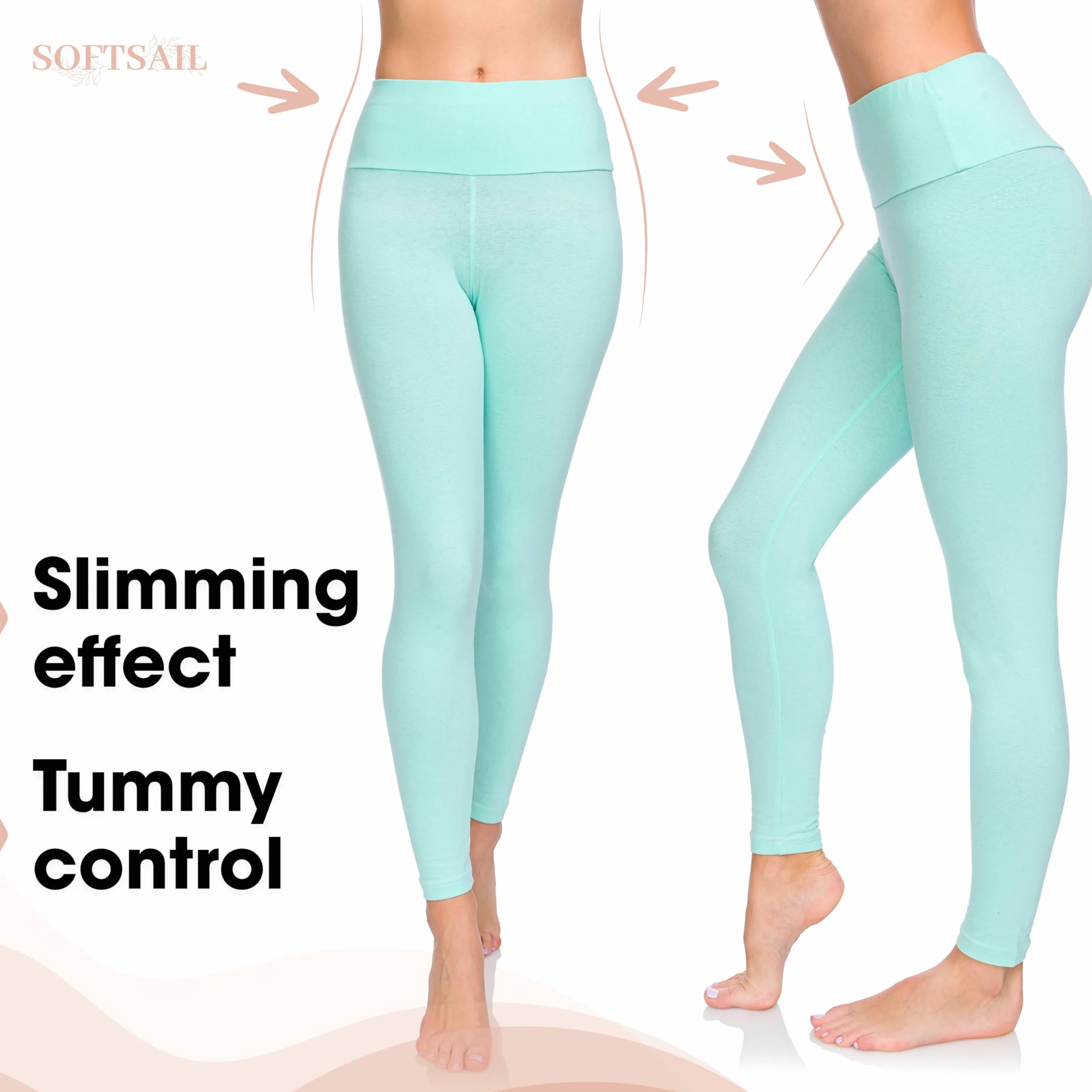 SOFTSAIL Legginsy dla kobiet legginsy treningowe z wysokim stanem dla kobiet sport joga pilates bieganie jogging fitness siłownia kontrola brzucha odzież sportowa z wysokim stanem legginsy sportowe