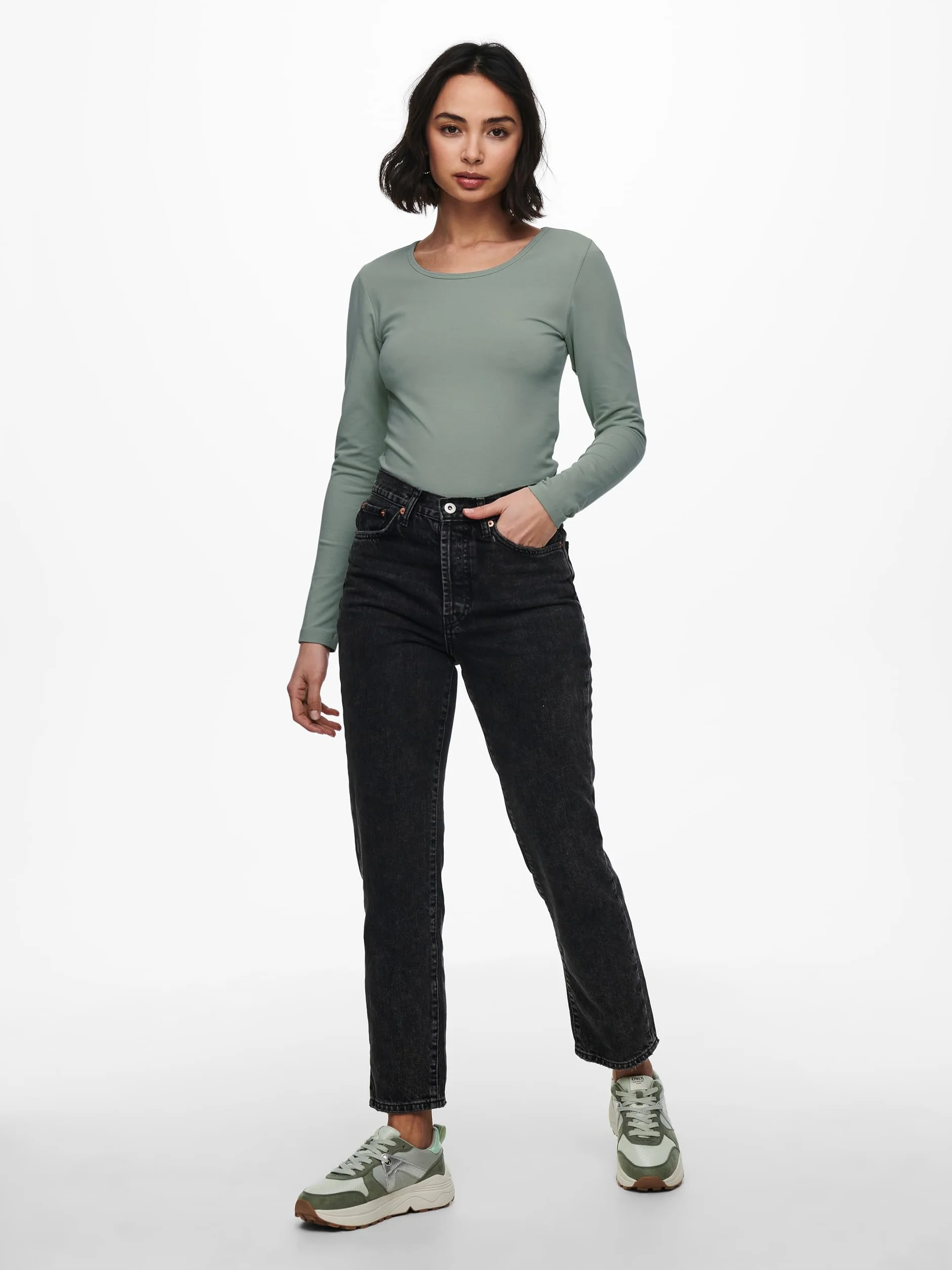 ONLY Koszulka Kobiety Onllive Love Life L/S Oneck Top Noos Jrs