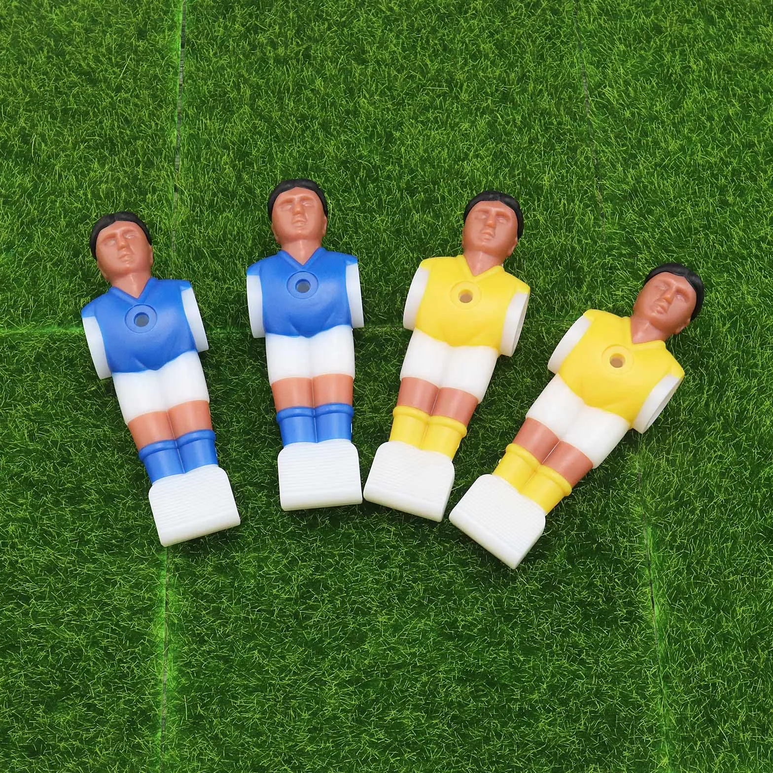 SG Store 22 szt. piłkarzyk, piłkarz, piłkarzyki, stoły, do gry w piłkę, mini figurki piłkarskie, plastikowe do prętów 15,9 mm, maszyna do piłki nożnej, kolor żółty i niebieski, 22 szt