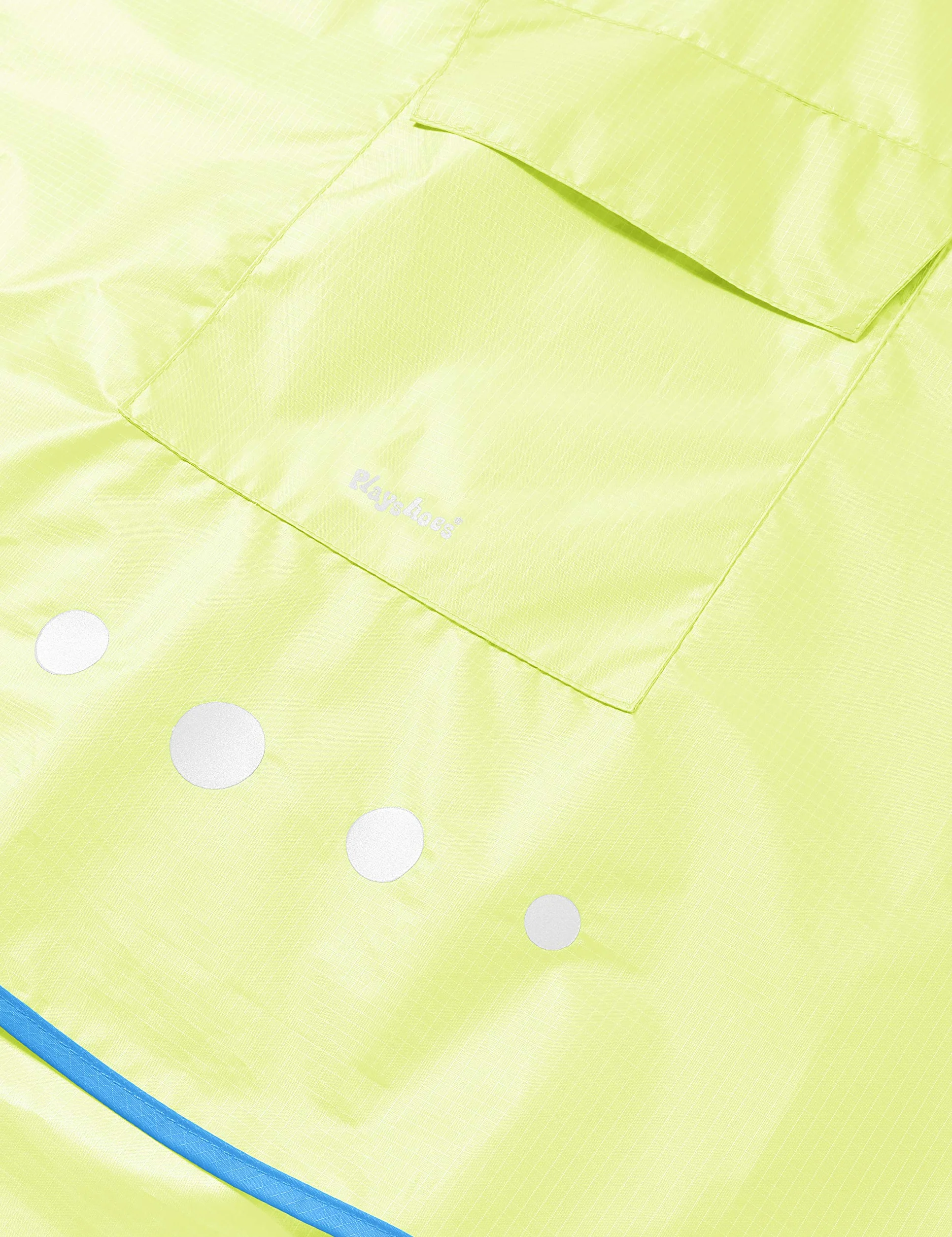 Playshoes Unisex dziecięce ponczo przeciwdeszczowe, składane, kurtka przeciwdeszczowa, odzież przeciwdeszczowa, żółty neonowy, L