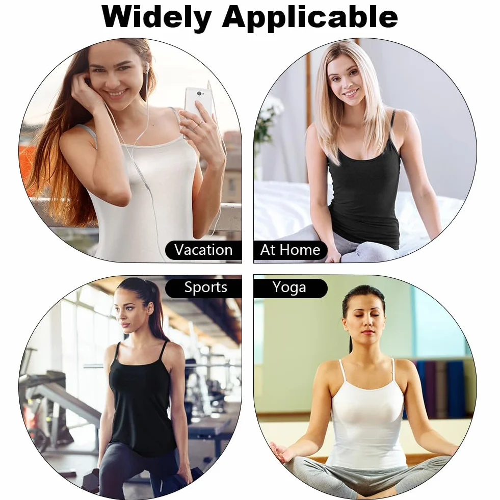 Aomig Damski tank top z rozciągliwymi ramiączkami, regulowane ramiączka Spaghetti Podstawowy, Koszulka bez rękawów Camisole Camis, odpowiedni dla kobiet i dziewcząt do ćwiczeń, jogi
