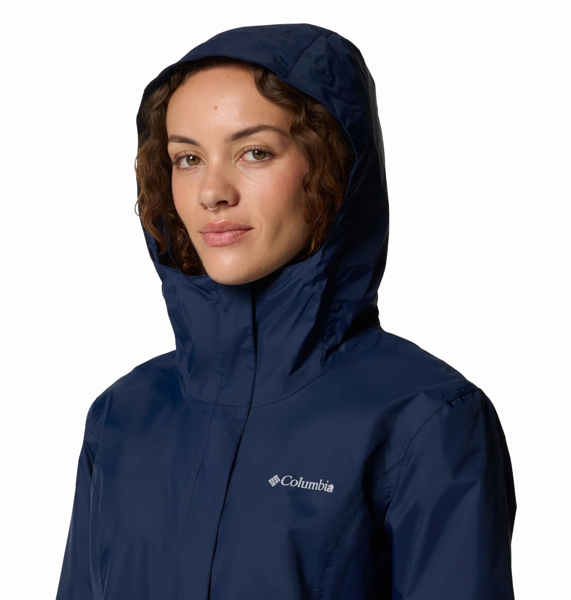 Columbia Damska kurtka Arcadia 2, wodoodporna, kurtka przeciwdeszczowa, granatowa, rozmiar M