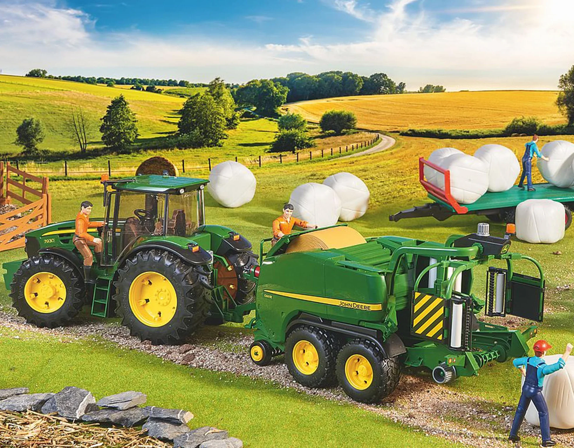 bruder 02032 - John Deere C441R owijarka do bel okrągłych - 1:16 Farma, rolnictwo, ciągnik, przyczepa, kombajn, owijarka do bel, akcesoria do kombajnów