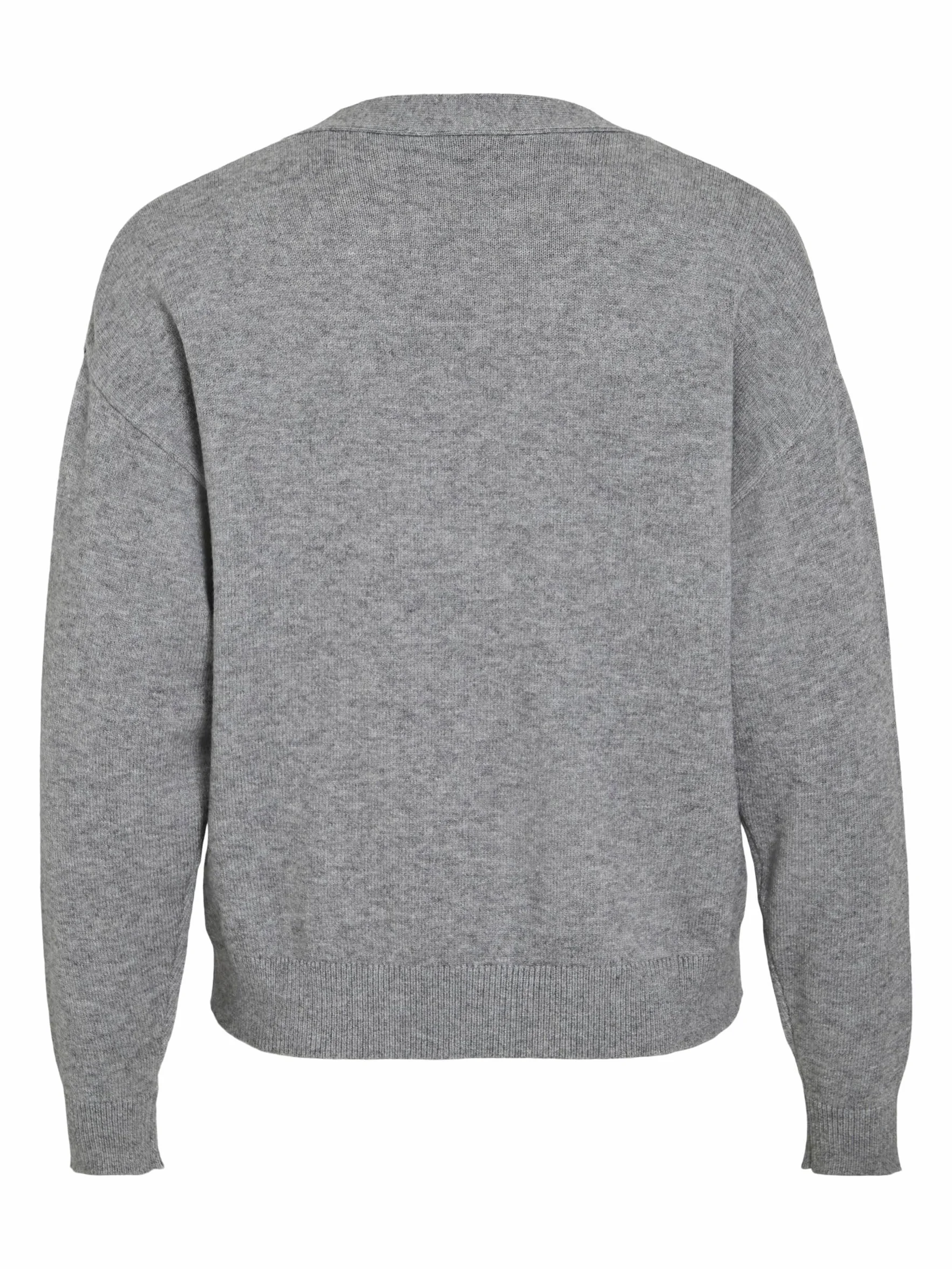 Viril V-Neck Knit Cardigan - Noos, Medium Grey Melange, XL