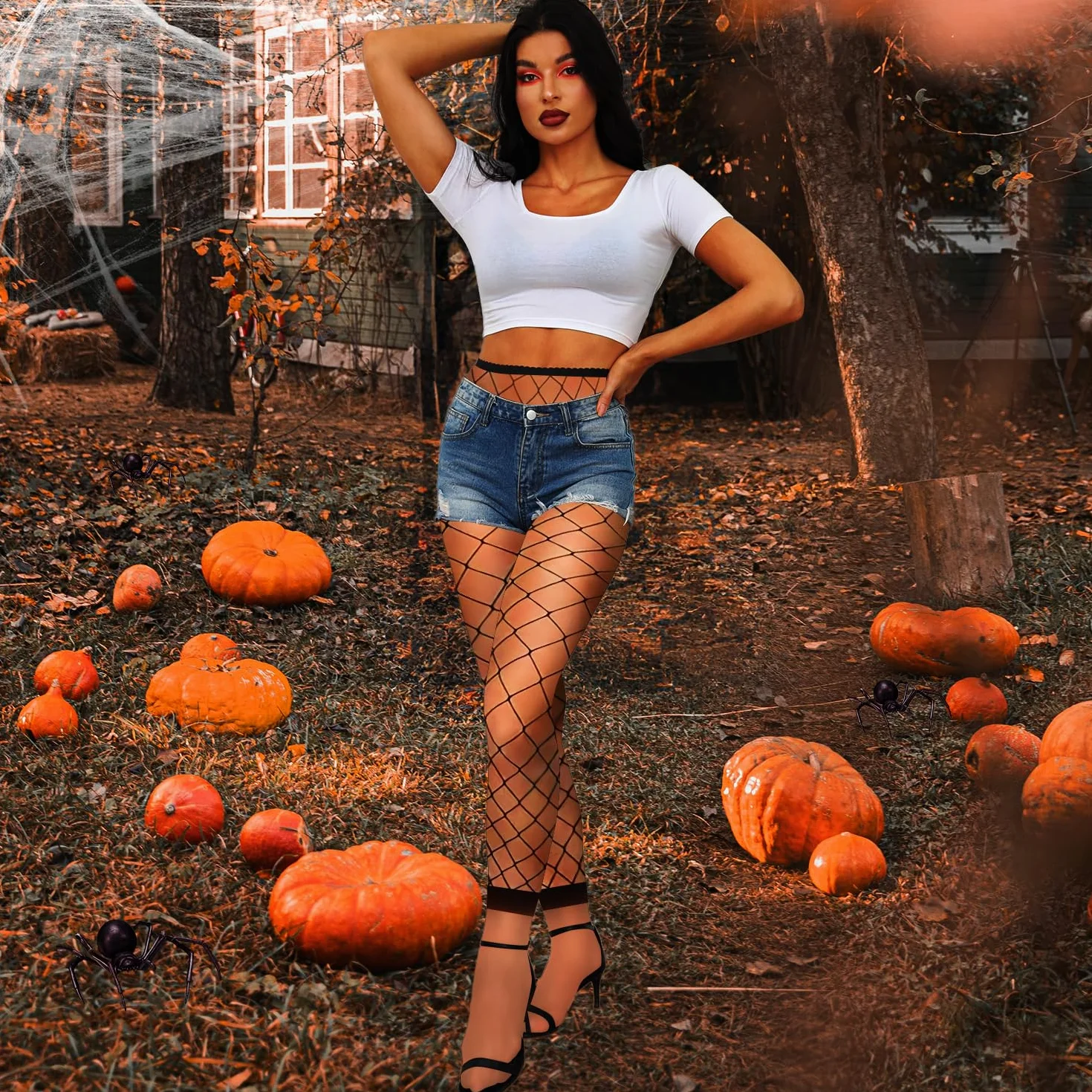 Panie Bez stóp Fishnet Rajstopy High Taliowany Fishnet Pończochy Nie Toe Rajstopy do Festiwal Cosplay Halloween