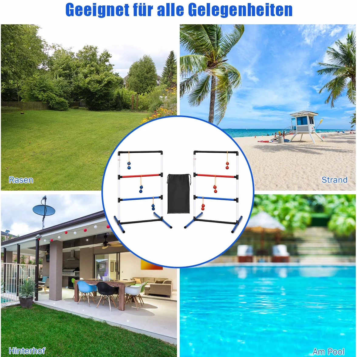 GOPLUS 2-częściowy zestaw do gry w rzucanie, drabinka z PCW, drabina golfowa z torbą do noszenia, zacisk tracker wyników, z 6 podwójnymi kulkami, gra zręcznościowa dla wszystkich grup wiekowych