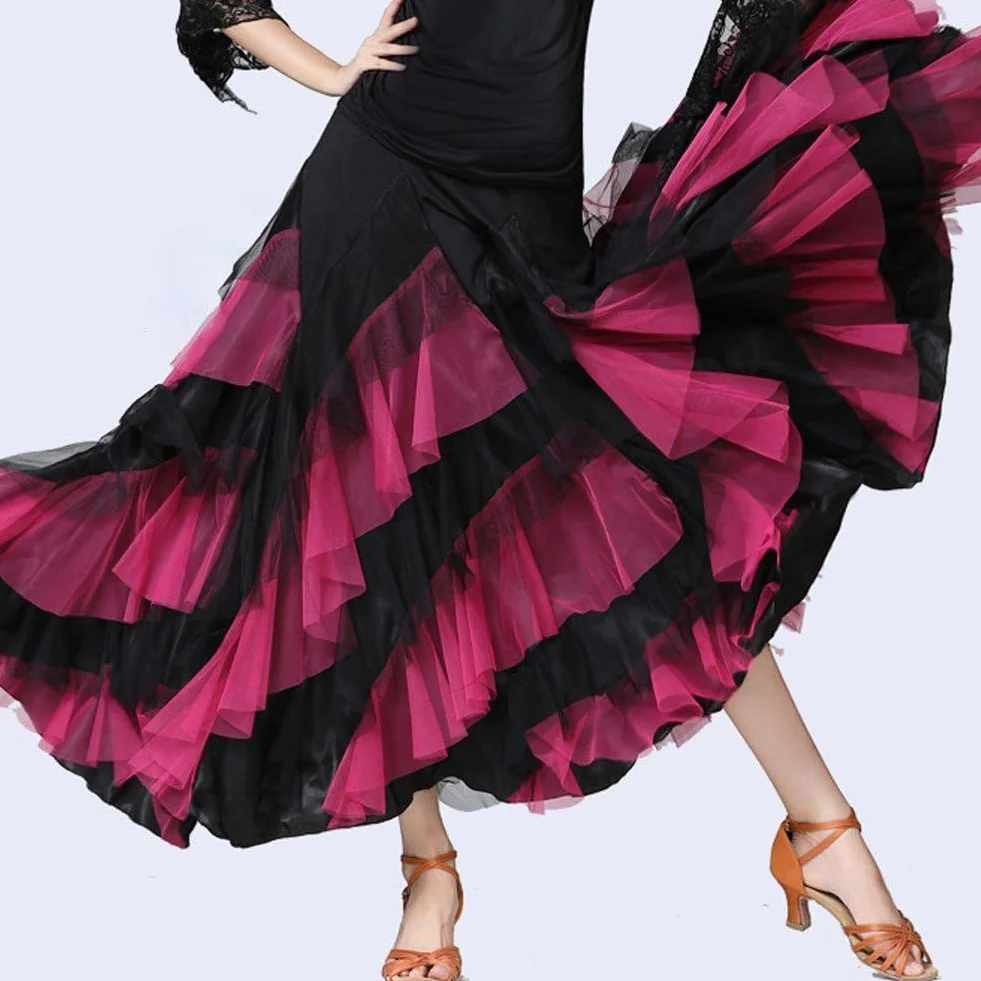 Spódnica na studniówkę Hiszpańska długa spódnica balowa Waltz Flamenco spódnica balowa duża huśtawka kostium na studniówkę