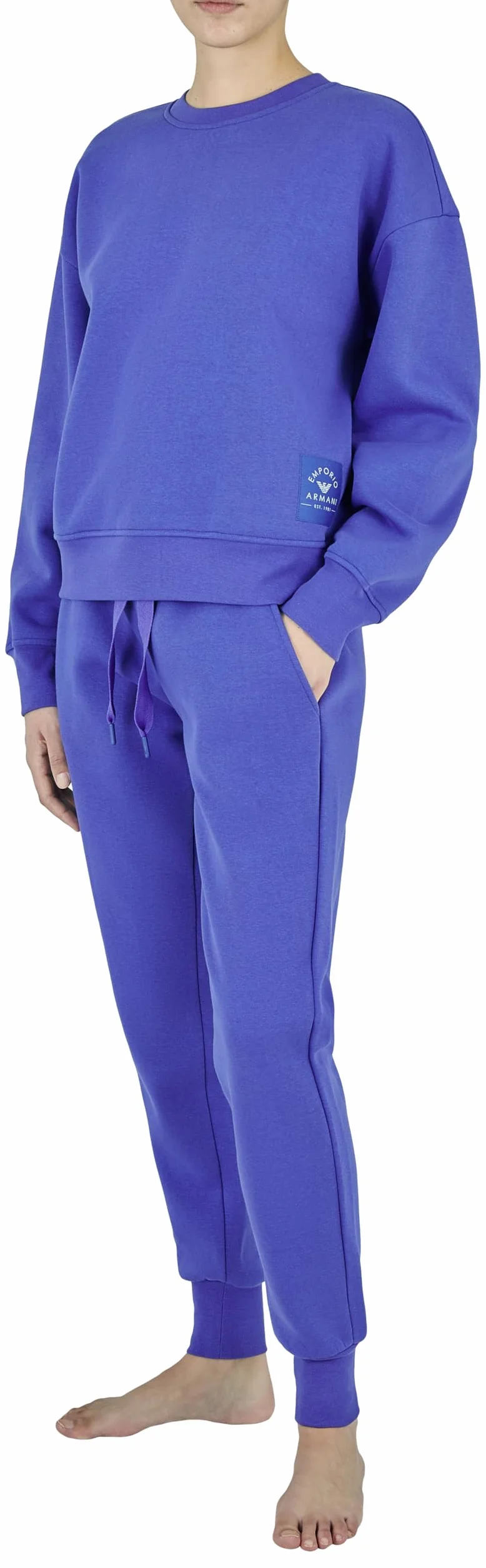 Emporio Armani Iconic Terry Loungewear Tracksuit, Fioletowy niebieski, XS