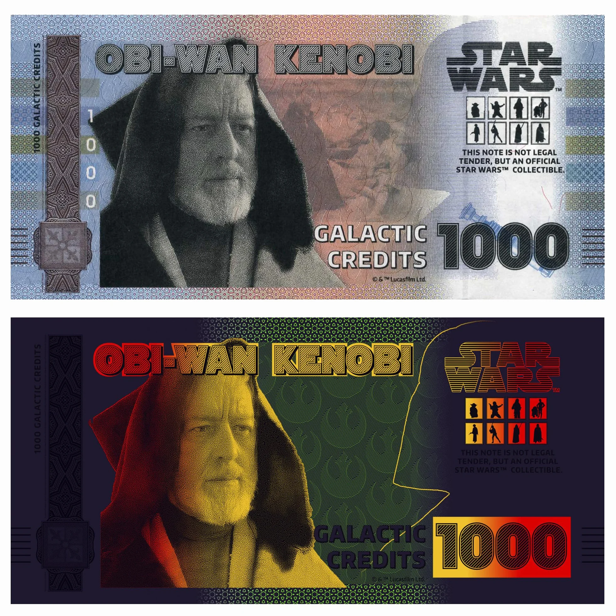 FANTASY CLUB | Gwiezdne Wojny Trylogia Bilet Oryginalny OBI WAN Kenobi | Oficjalne towary | Edycja limitowana ze złotym hologramem i efektami UV