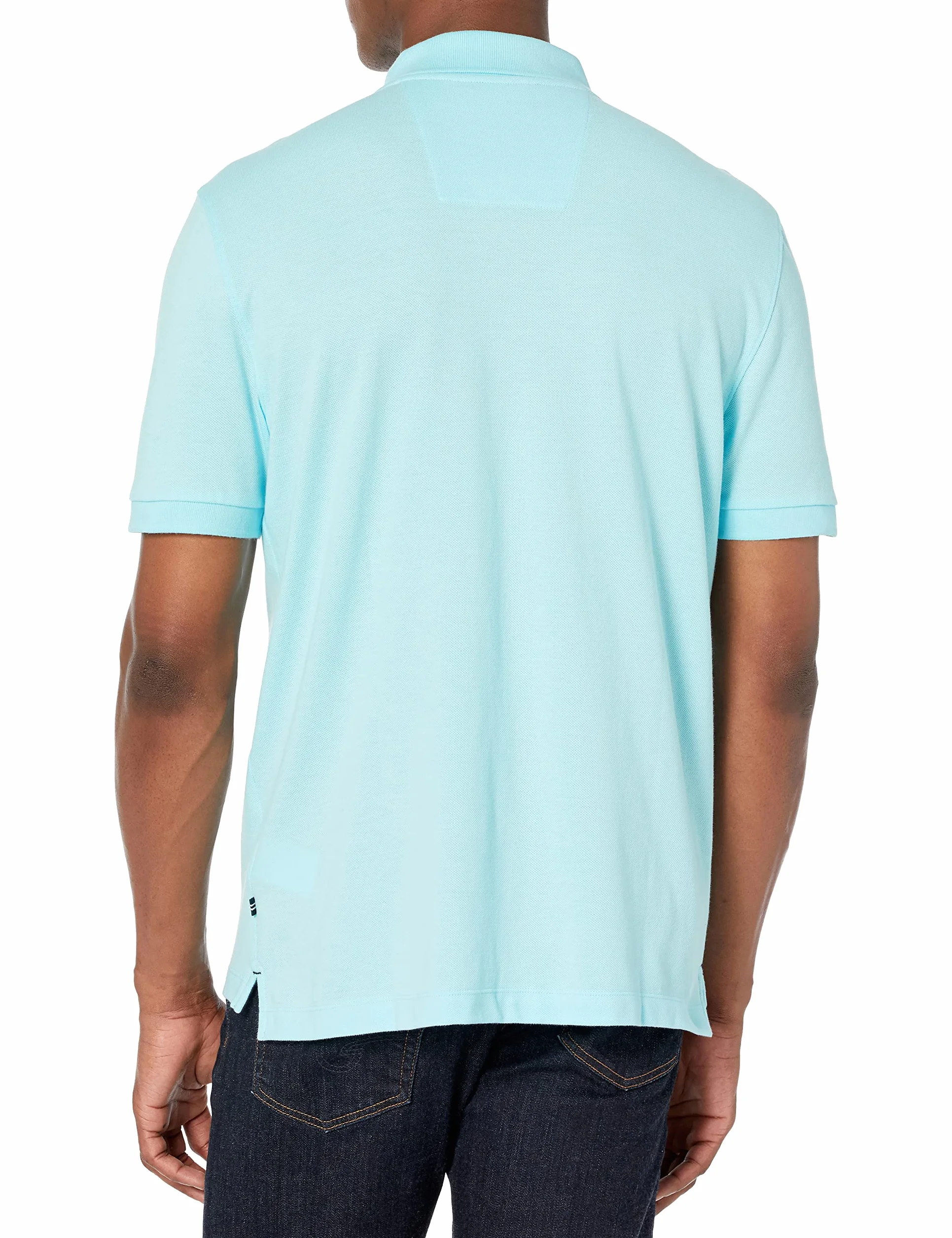Nautica Męska koszulka polo z krótkim rękawem, solidna bawełna, Jasny Aqua Solid, XL