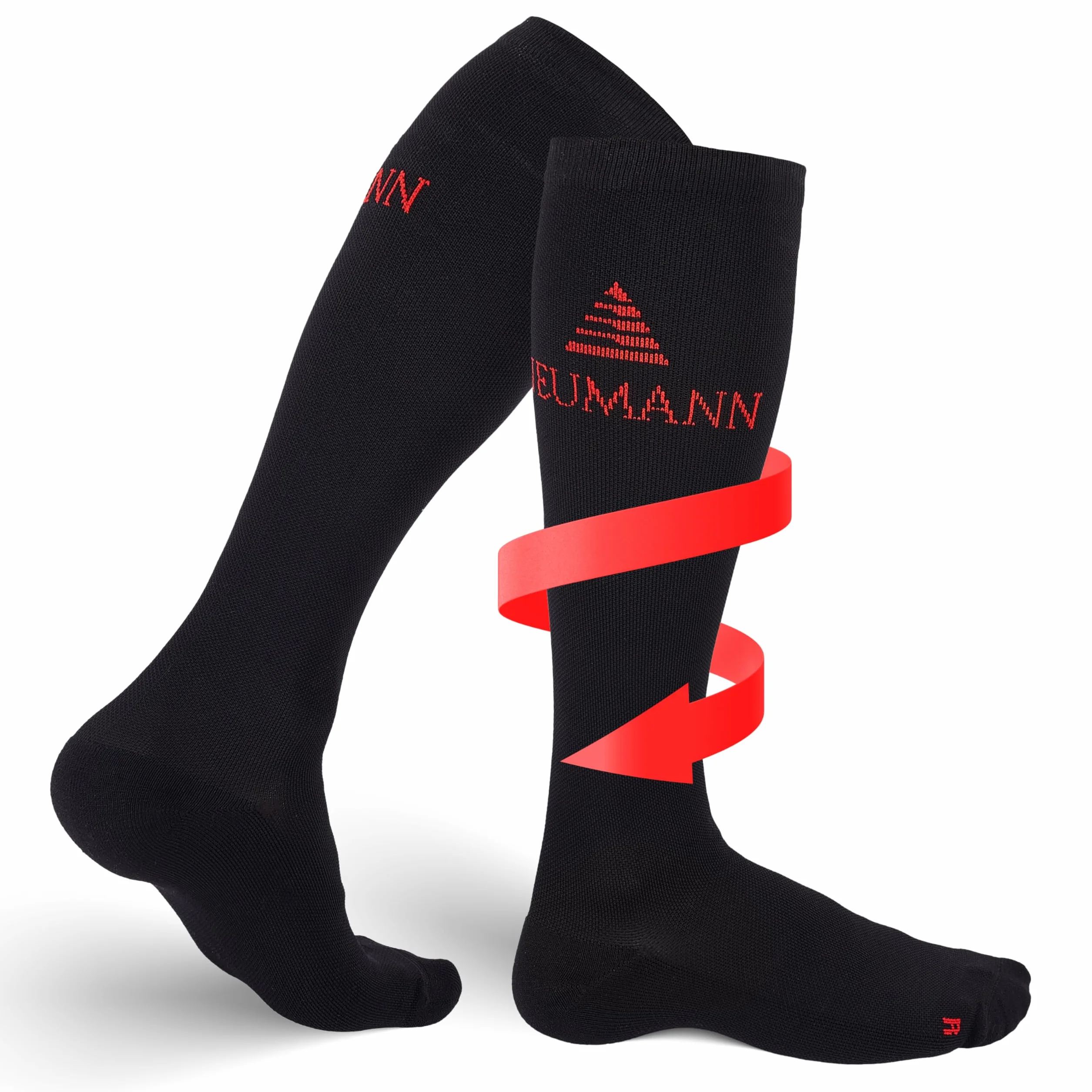 NEUMANN® Skarpety kompresyjne Premium Jacquard - Dla kompresji i stabilności podczas biegania, sportu, pracy i nie tylko - Większa wydajność i szybszy powrót do formy (Rozm. 39-42, 15-20mmHg)