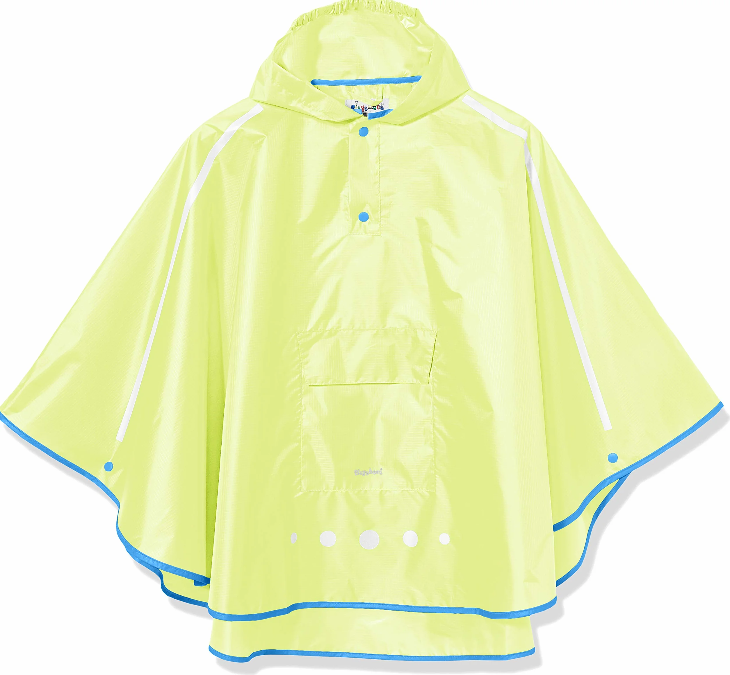 Playshoes Unisex dziecięce ponczo przeciwdeszczowe, składane, kurtka przeciwdeszczowa, odzież przeciwdeszczowa, żółty neonowy, L