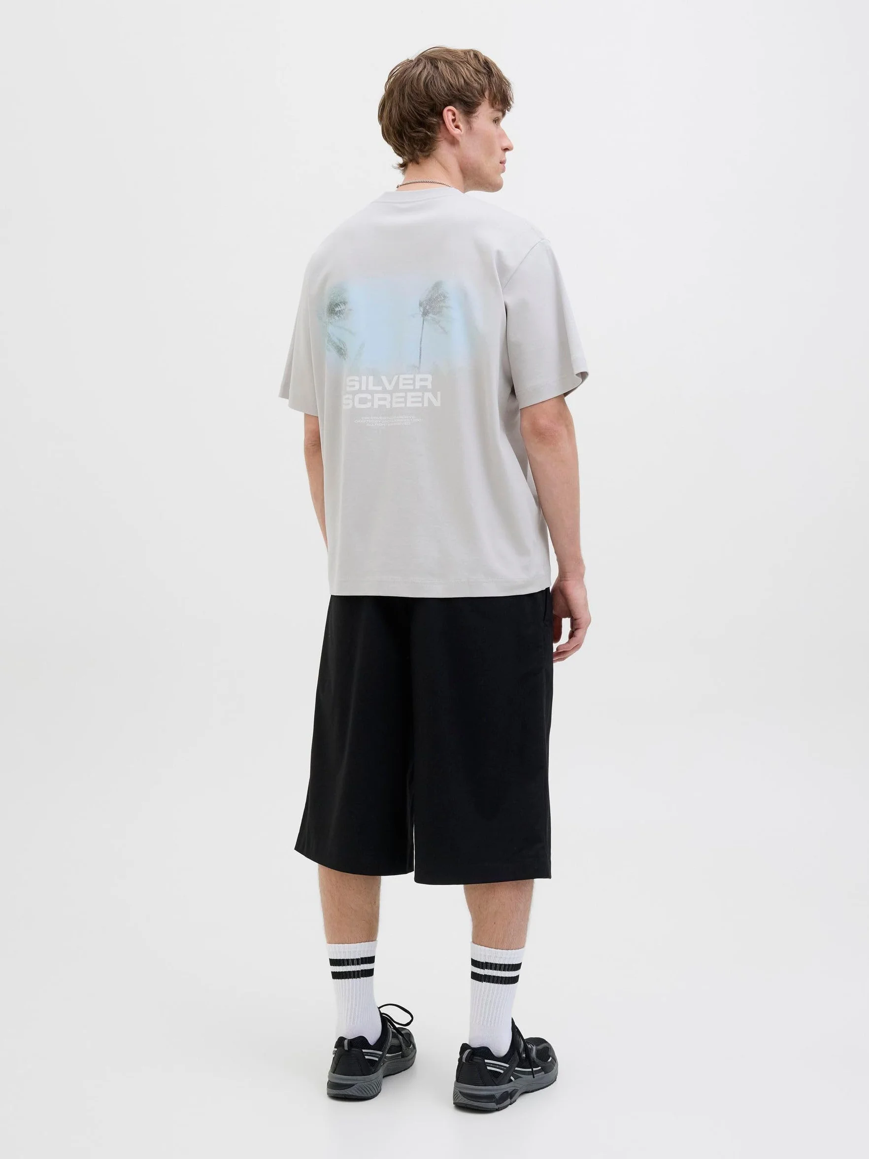 JACK & JONES Męska koszulka Jcosago Photo Back Tee SS Crew Neck, Bright White, M