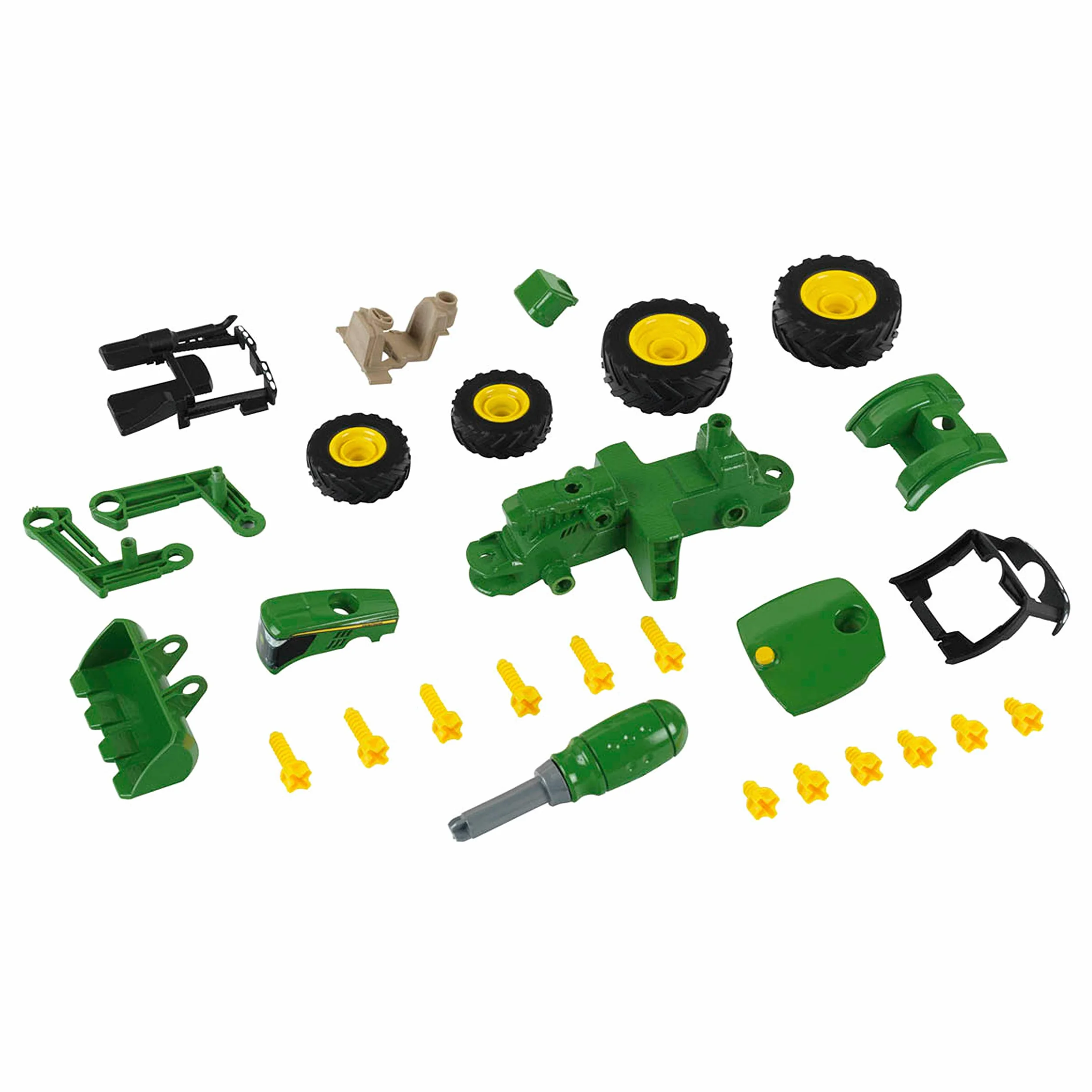 Theo Klein 3903 Traktor John Deere | Z ładowaczem przednim i przeciwwagą | Elementy możliwe do zdemontowania | Zabawka przeznaczona dla dzieci powyżej 3. roku życia