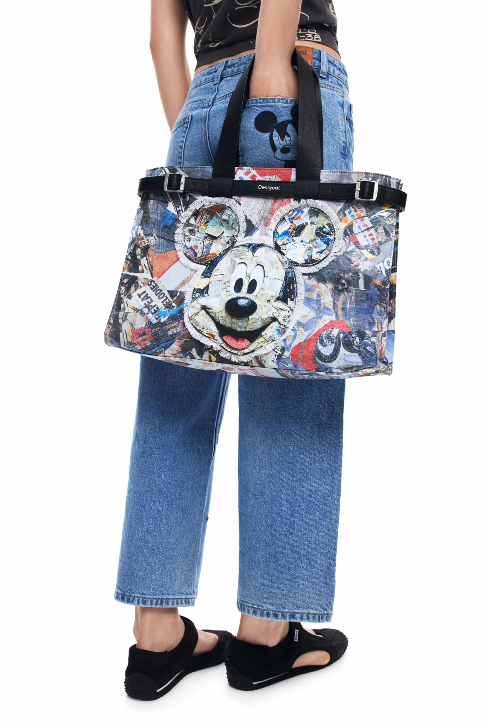 Desigual Unisex torba na ramię Mickey, wykończenie materiałowe, jeden rozmiar, Wykończenia materiałowe, Rozmiar Uniwersalny