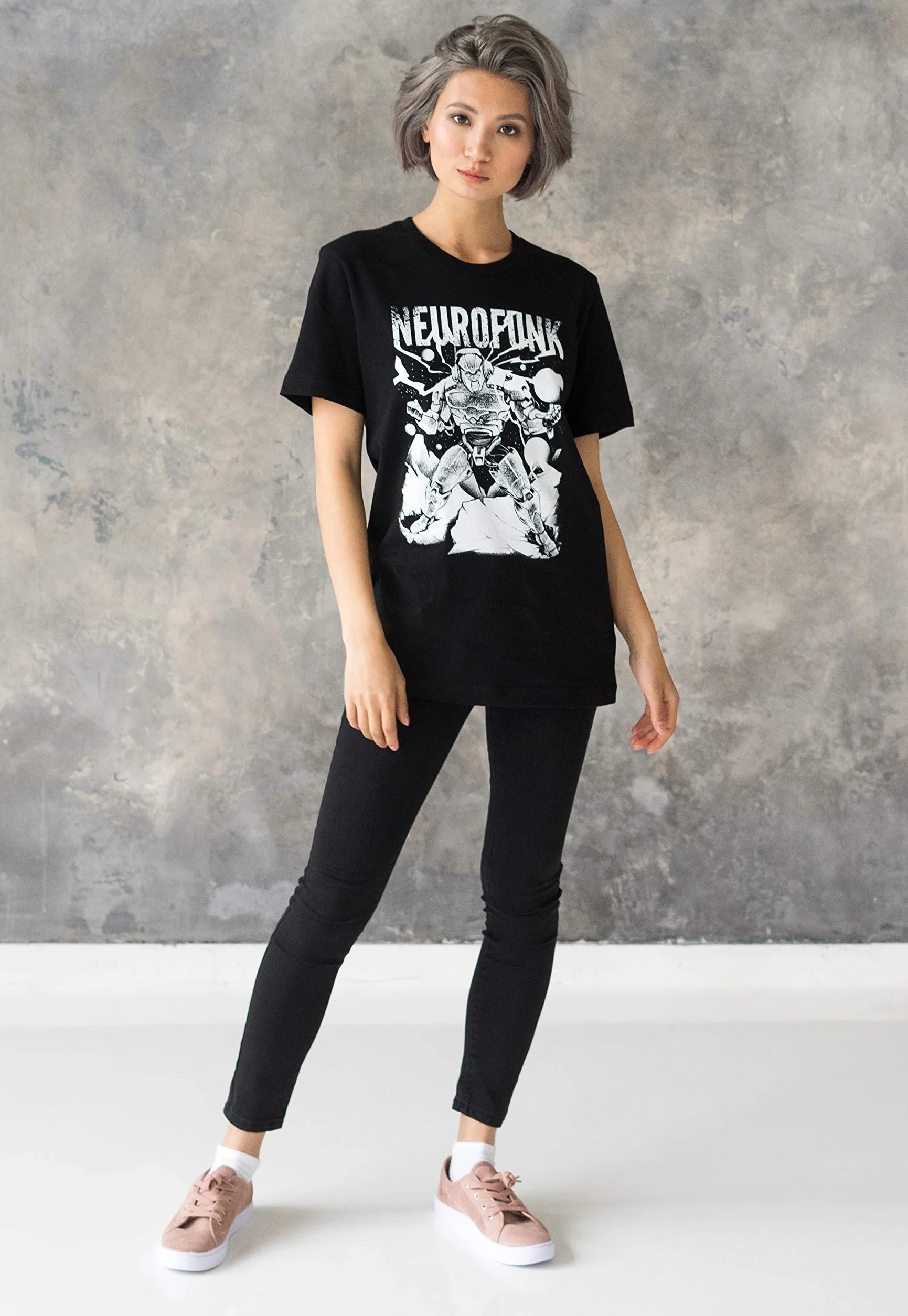 Neurofunk Destruction T-shirt - perkusyjny i basowy robot DJ muzyczny producent dżunglisty dubstep sitodruk koszulka top