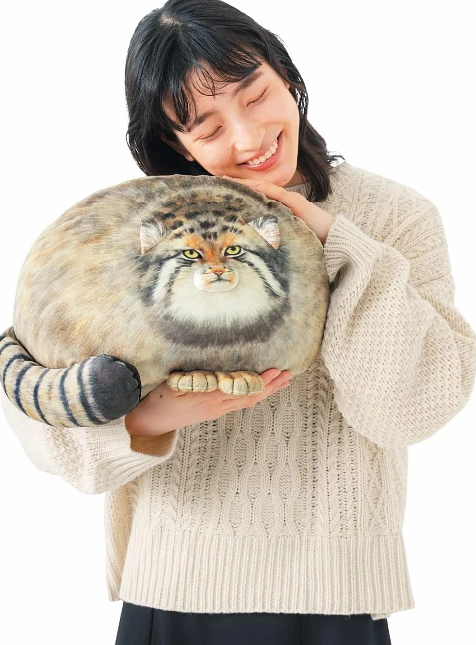 XIAOHONG Chubby poduszka w kształcie kota stepowego, 45 cm, pluszowa poduszka, uroczy kot stepowy, wypchane zwierzę, miękki pluszak, kotek, pluszowa poduszka, lalka, duża pluszowa zabawka, prezent dla