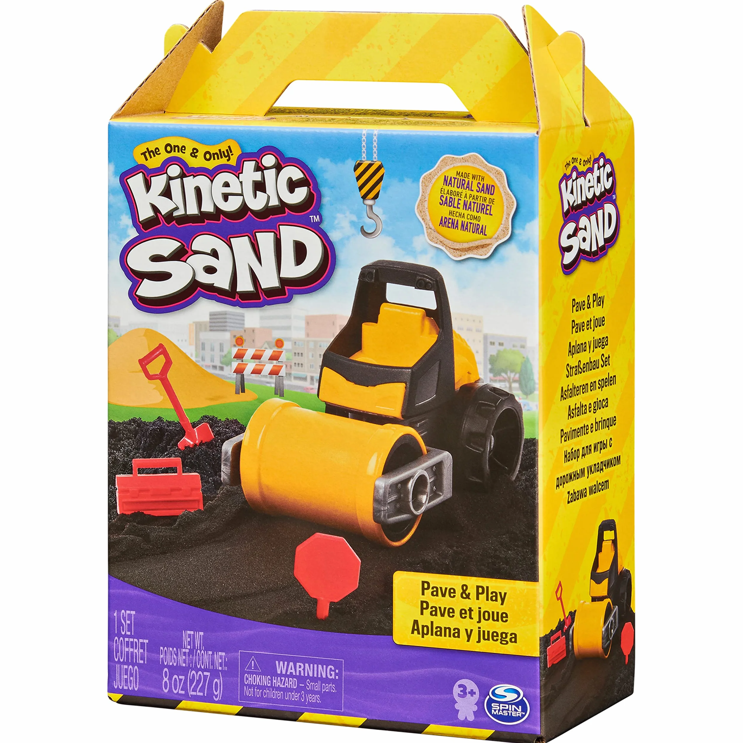 Kinetic Sand, Kop i burz, czarny piasek kinetyczny z pojazdem, dla dzieci od 3 lat