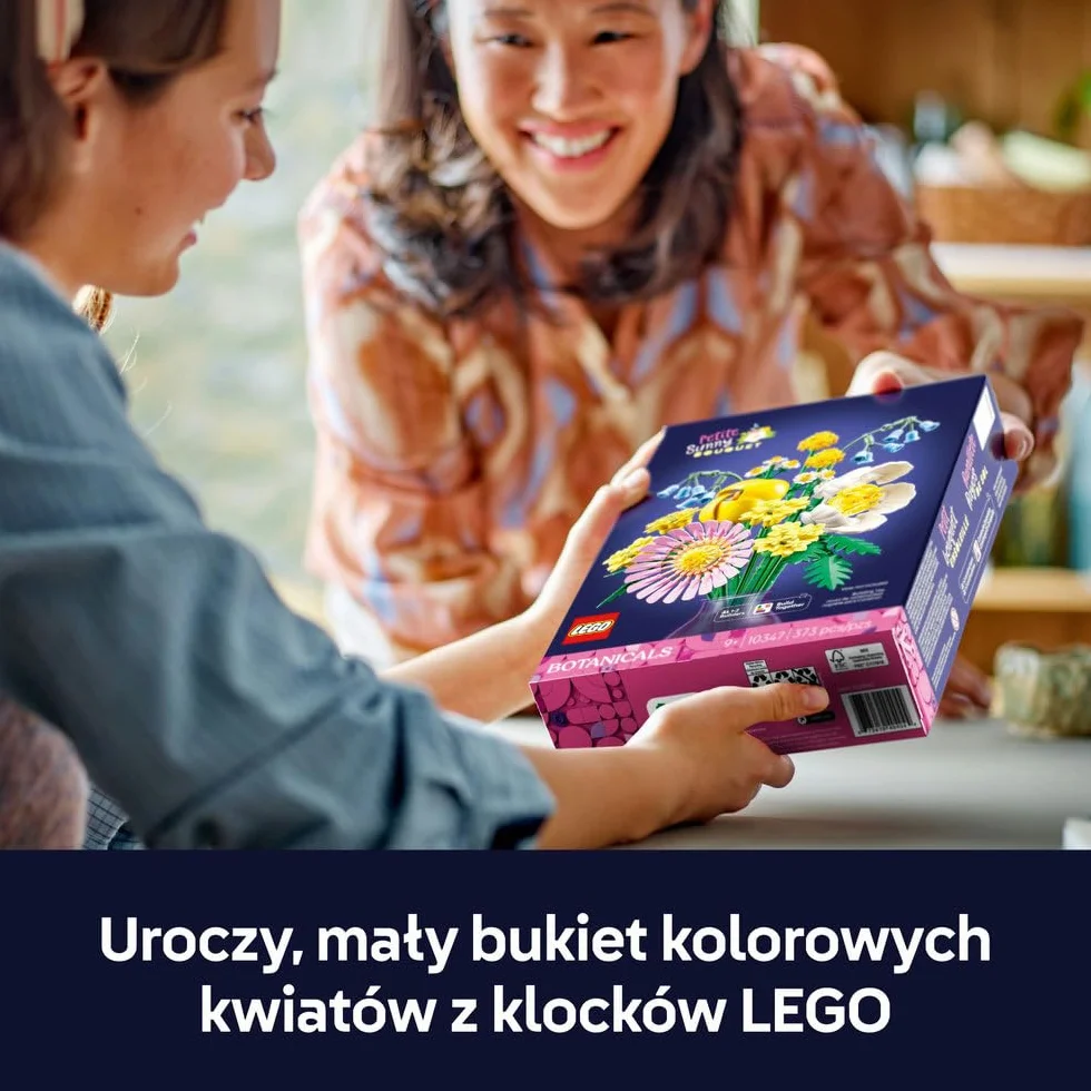 LEGO Mały słoneczny bukiet, zabawka dla dziecka do zbudowania, zestaw konstrukcyjny dla 9-latka i prezent dla chłopców i dziewczynek, dekoracja wiosenna, ozdoba ze sztucznych kwiatów 10347