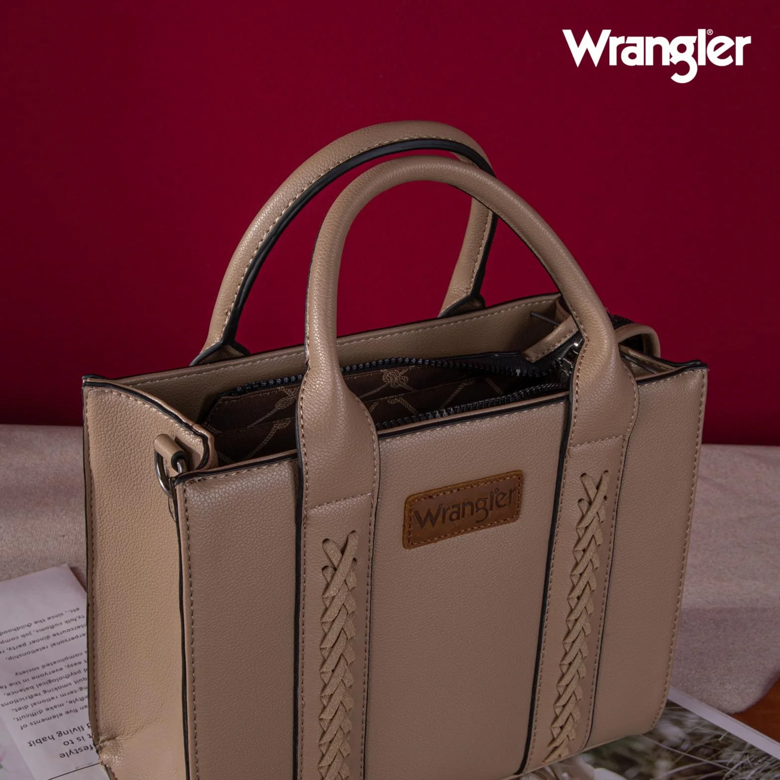 Montana West Totes Kobiety Wrangler Tote Bag for Women Zipper Shoulder Handbag