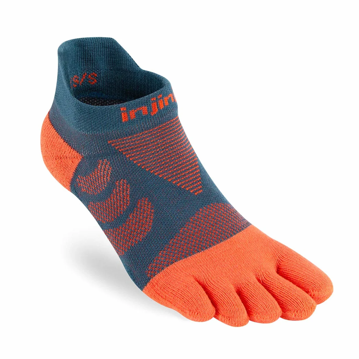 Injinji Women's Run Technical NO-Show Dew wielokolorowa benzyna/pomarańczowy 35-40
