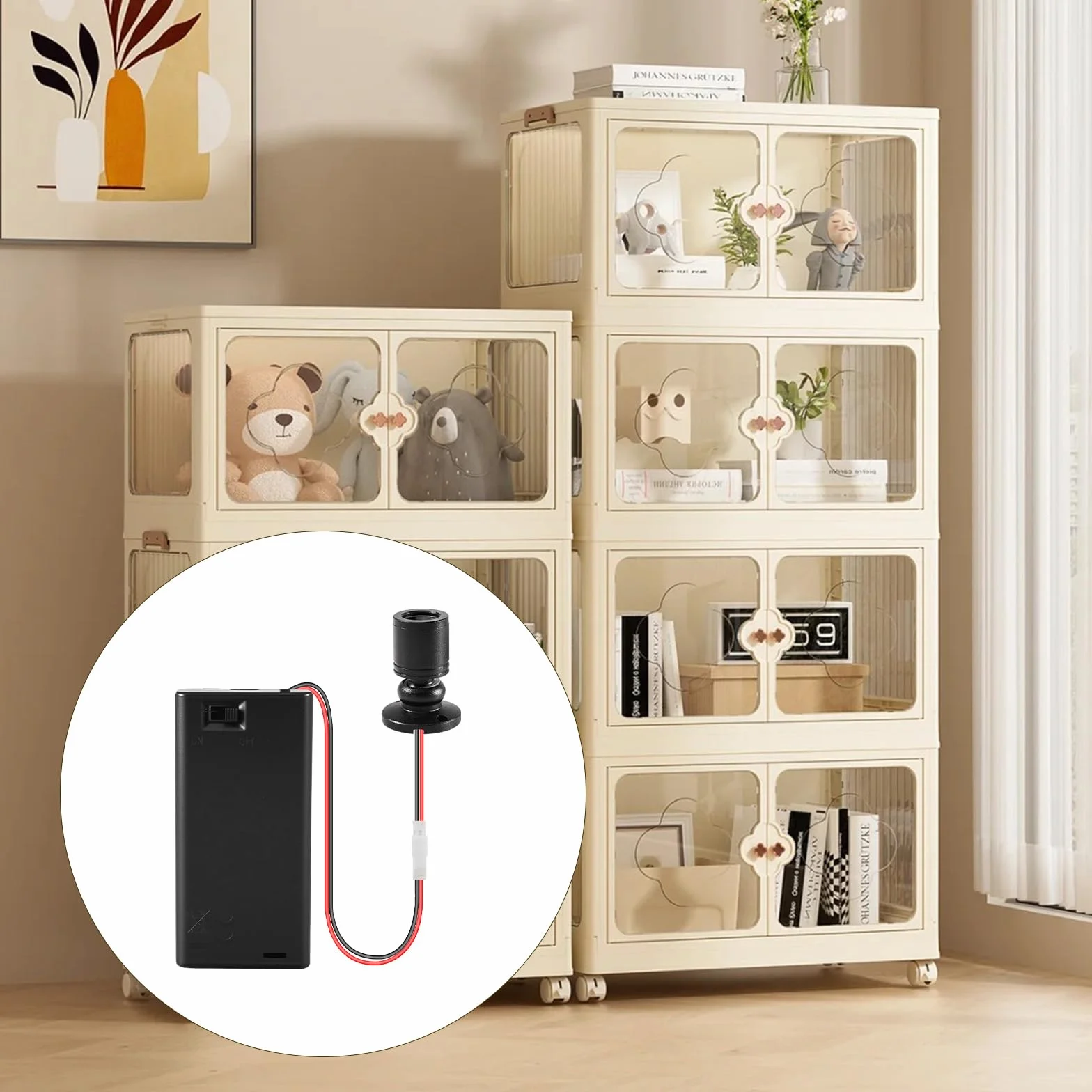 Joycabin Miniaturowe lampy LED do domków dla lalek, 3 V, 1 W, mini reflektor LED z uchwytem na baterie AA, miniaturowe akcesoria, miniaturowe światła LED do witryn, mikrodomków, dekoracja domku
