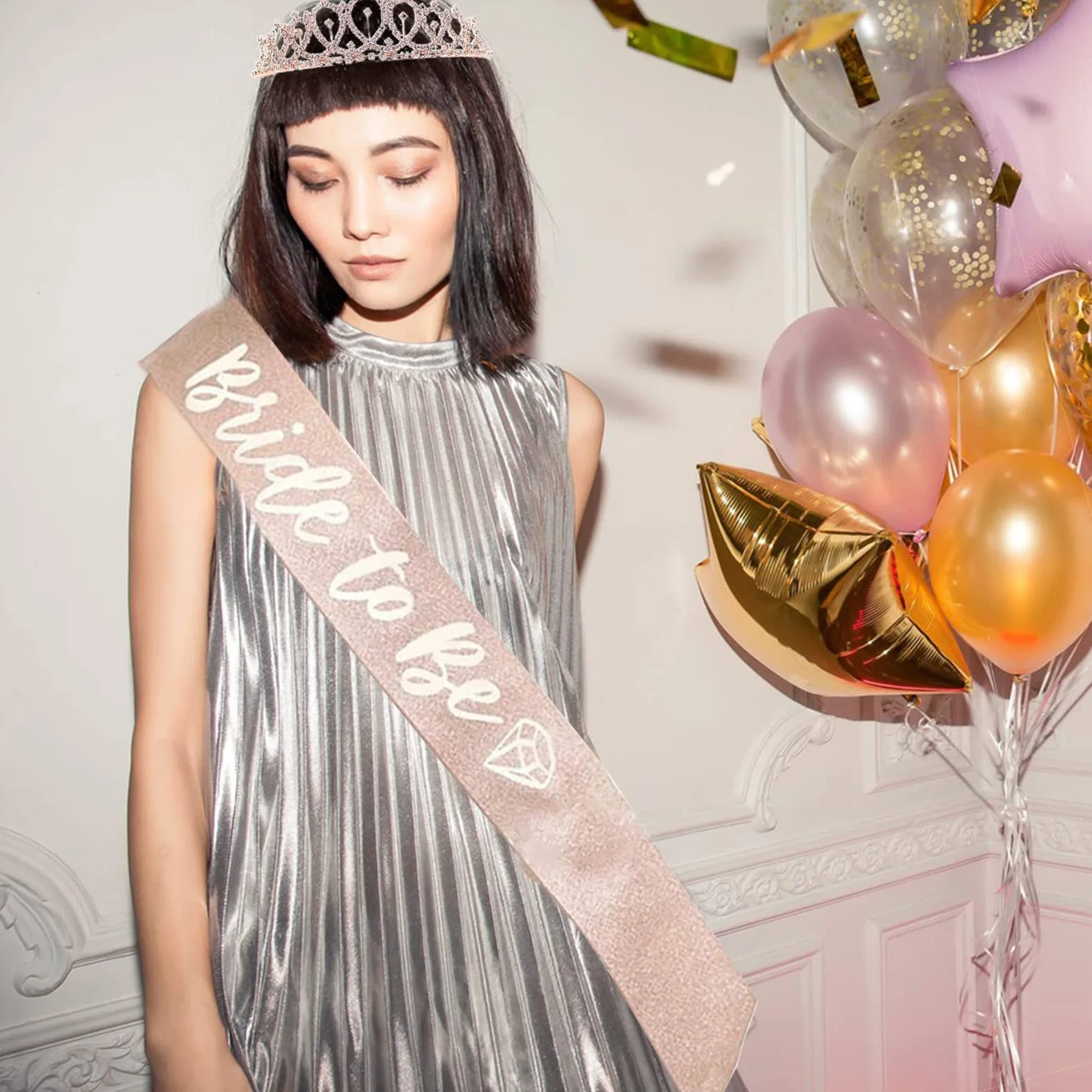 Bride to Be zestaw welonów z szarfą, akcesoria imprezowe dla panny młodej, na wieczór panieński, wieczór panieński, wieczór panieński, wieczór panieński, wieczór panieński, wesele