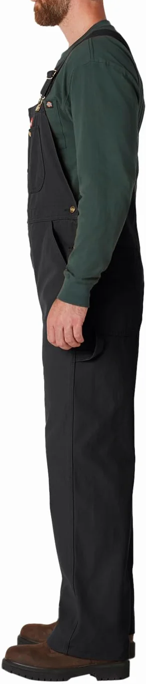 Dickies Męskie klasyczne kombinezony na szelkach, Płukany czarny, 26