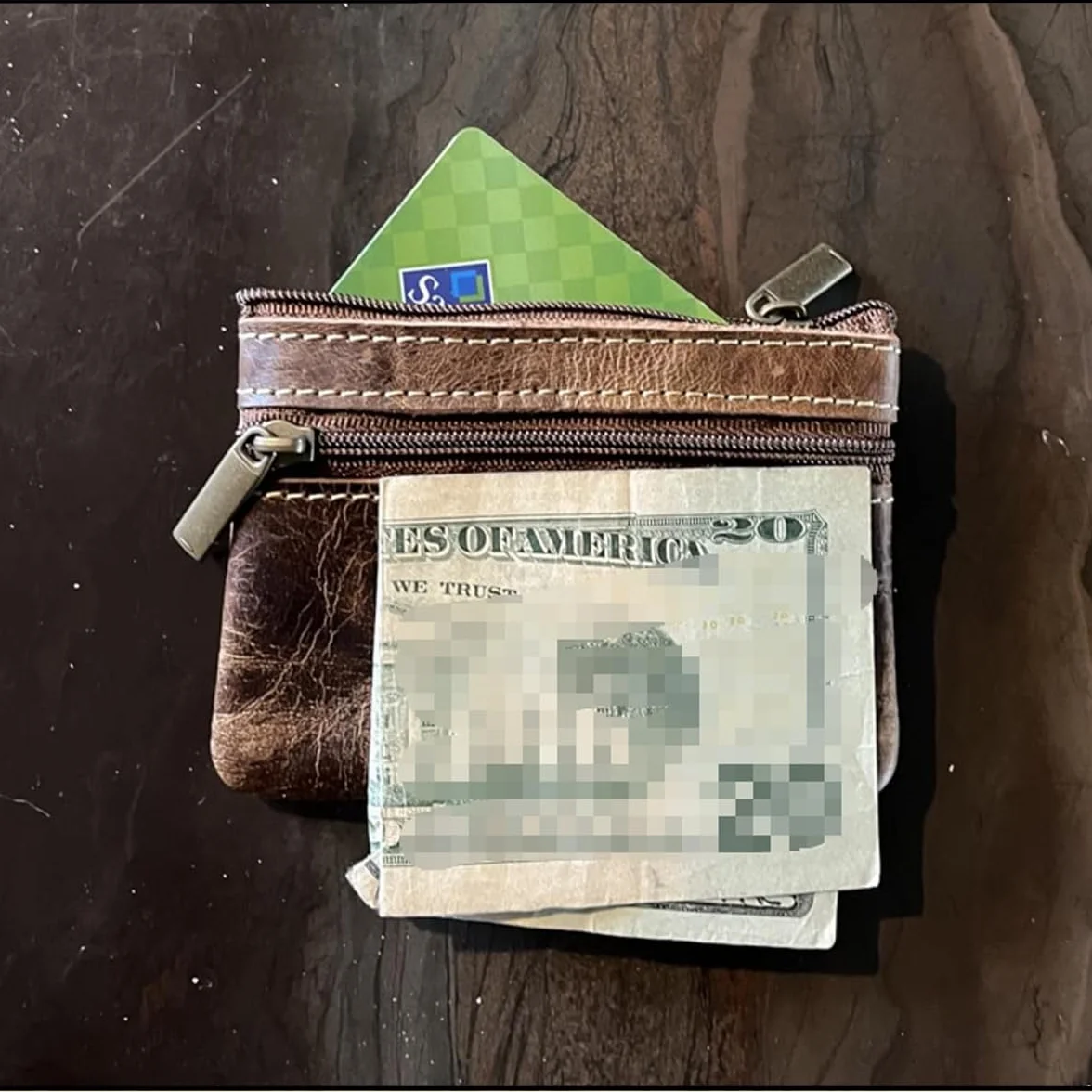 Hibate Damska Mini Portmonetka Na Monety Z Prawdziwej Skóry, Portfel Na Zamek Błyskawiczny Z Brelokiem Na Klucze, One_Size