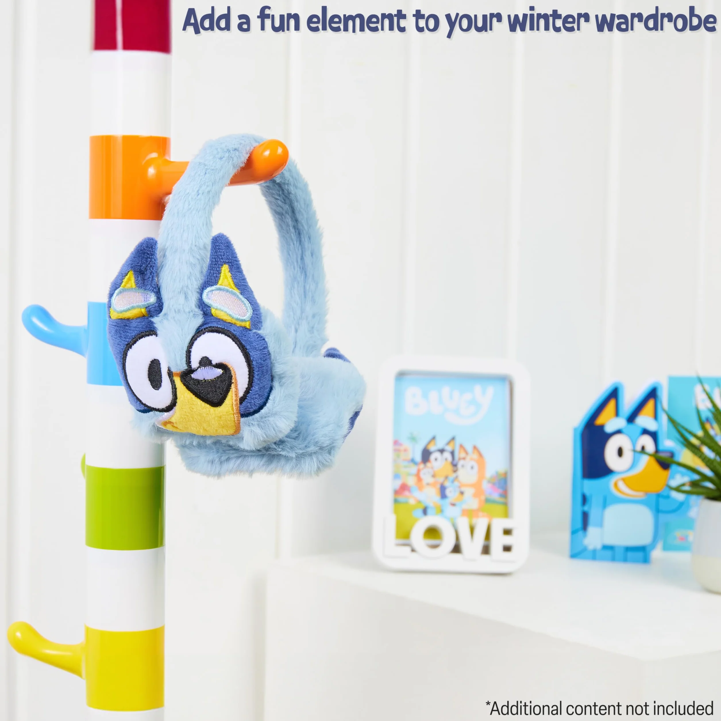 Bluey Dziewczęce puszyste nauszniki, akcesoria zimowe ocieplacze na uszy - prezenty dla dzieci
