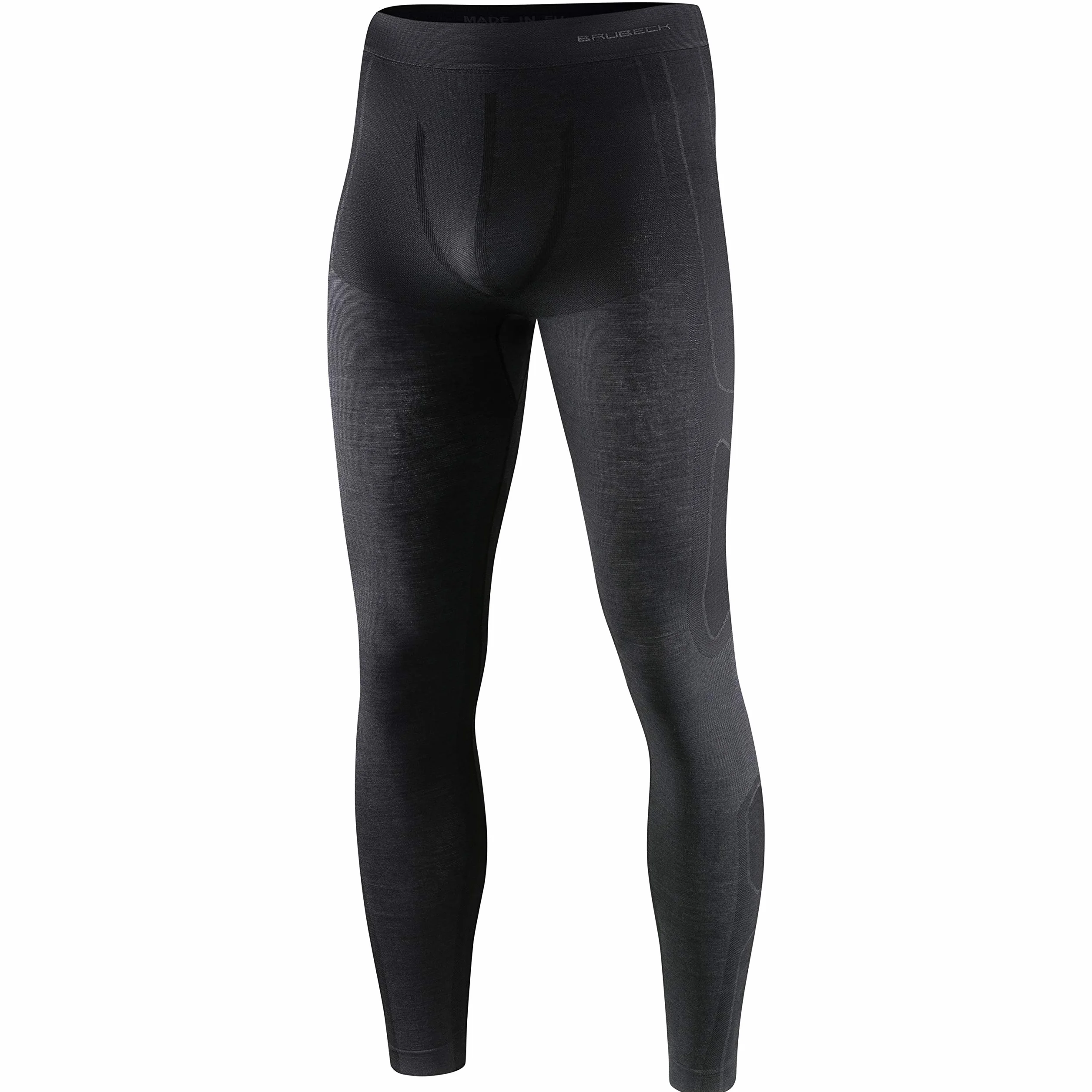 BRUBECK Męskie spodnie funkcyjne długie | legginsy funkcyjne oddychające | bielizna funkcyjna | bezszwowe spodnie Base Layer | 41% wełna merynosowa | LE10930